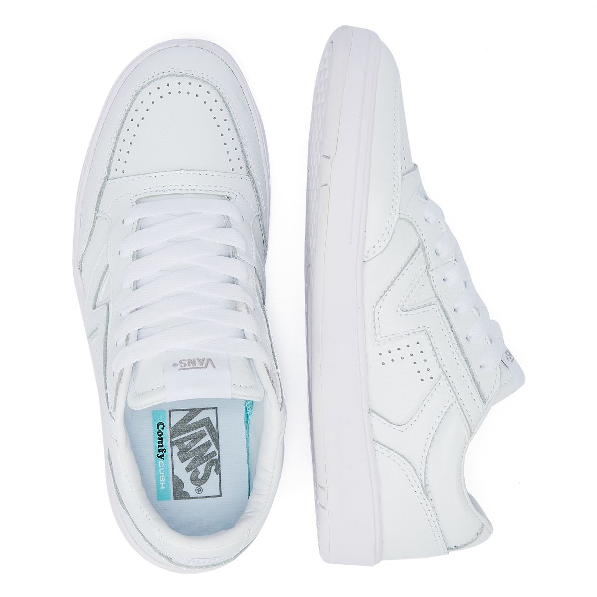 Vans Lowland ComfyCush Echte Weiße Ledersneakers