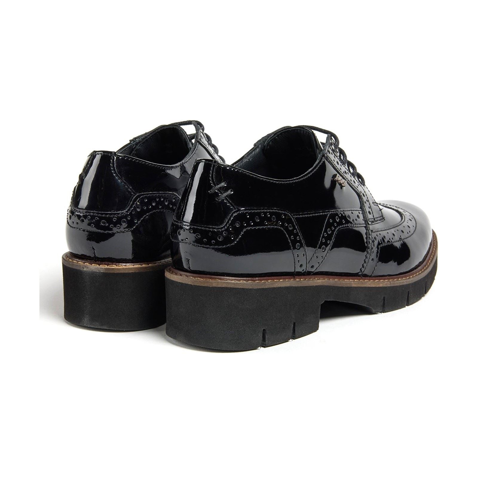 Pod Kacey Leder Damen Schwarz Brogues Schuhe