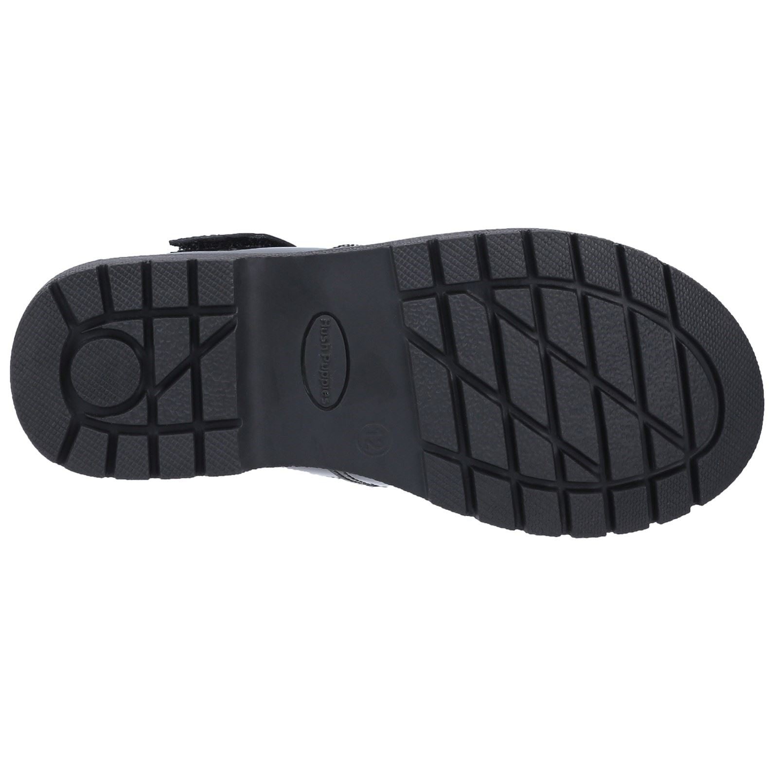 Hush Puppies Gracie Senior Patent Mädchenschuhe Aus Schwarzem Lackleder