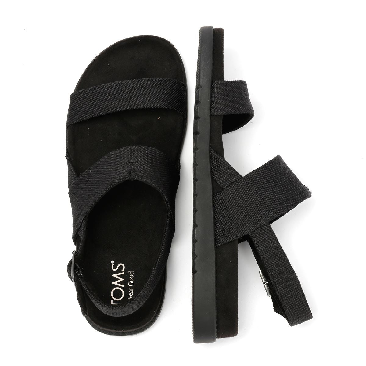 TOMS Marin Slingback Canvas Damenschwarze Sandalen