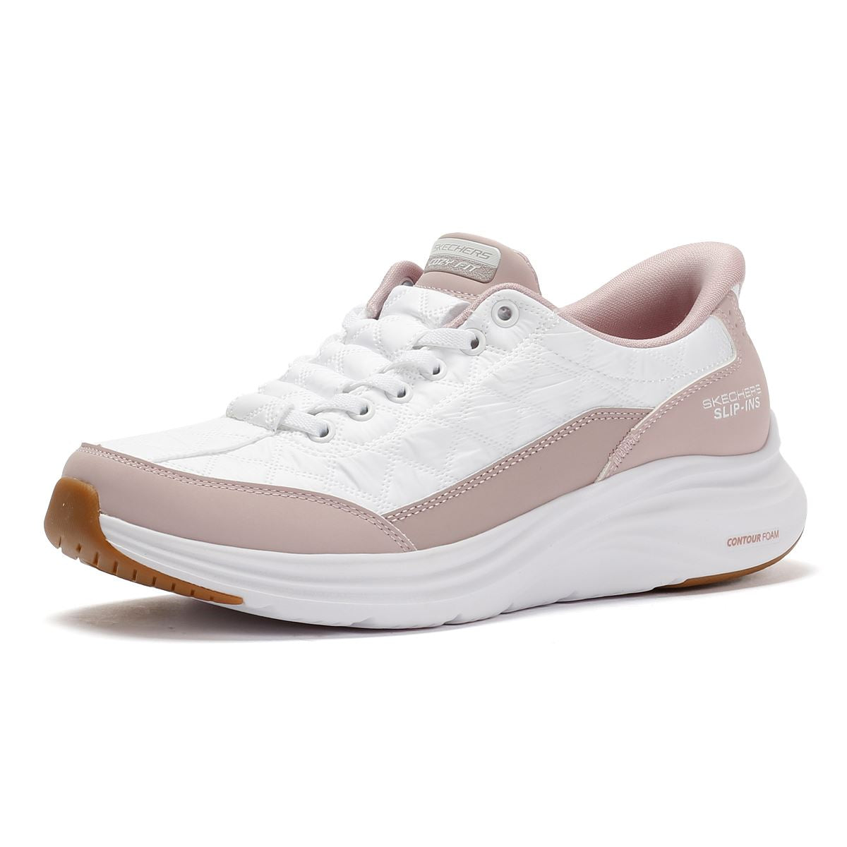 Skechers Slip-Ins Contour Foam Cozy Fit Damen Weiße Sneakers