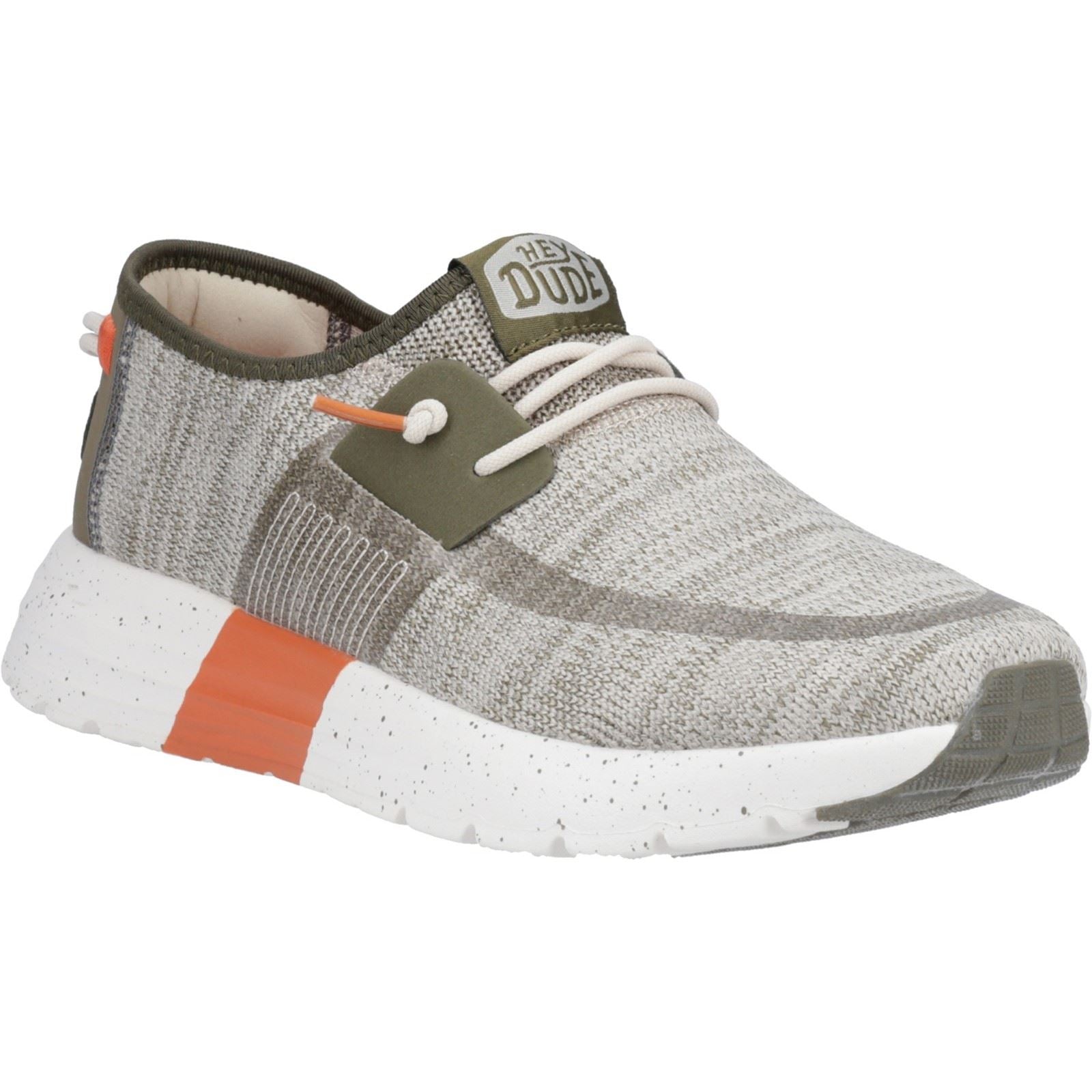 HEYDUDE Sirocco Sport Mode Herren Sneaker In Grün/Staubiges Olivgrün/Orange