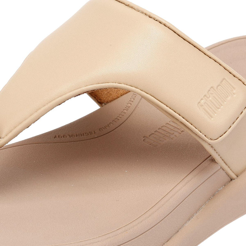 FitFlop F-Mode Go Adjustable Flatform Damen Beige Sandalen