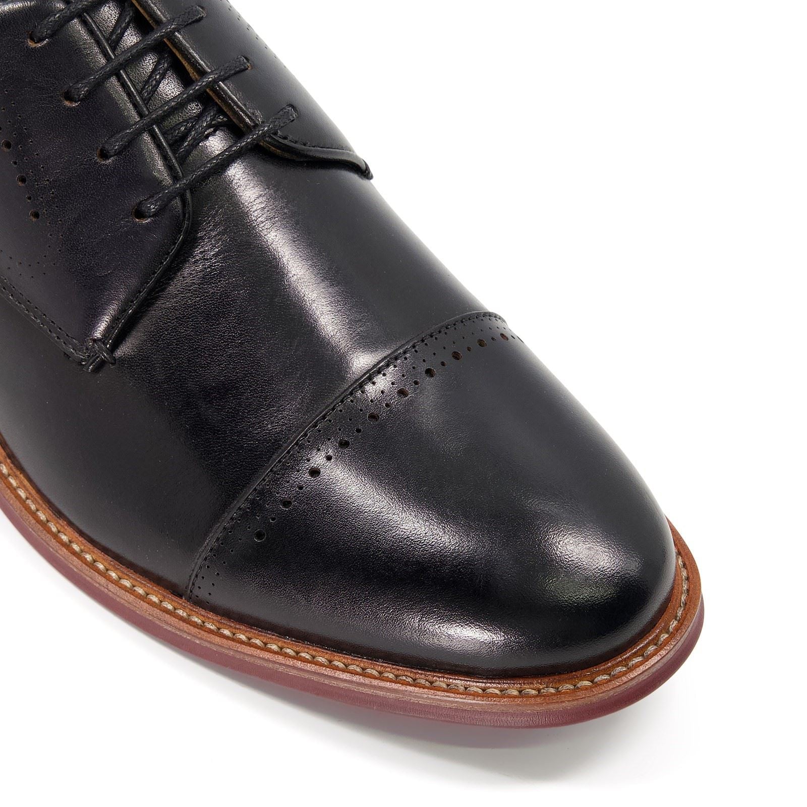 Dune Savion Leder-Herrenschuhe In Schwarz-Oxford-Stil