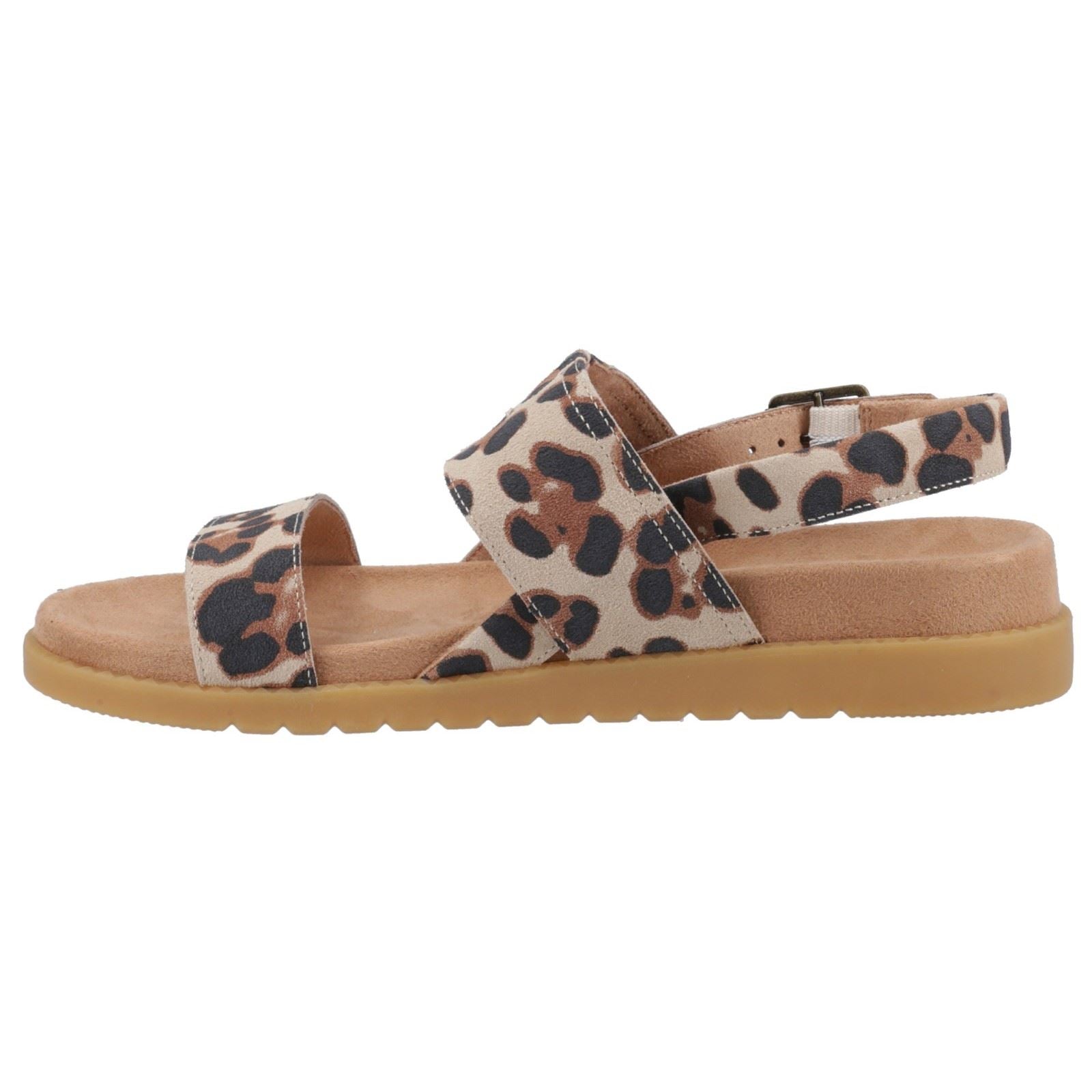 TOMS Marin Damen Sandalen Aus Wildleder In Oatmeal-Leopard-Muster