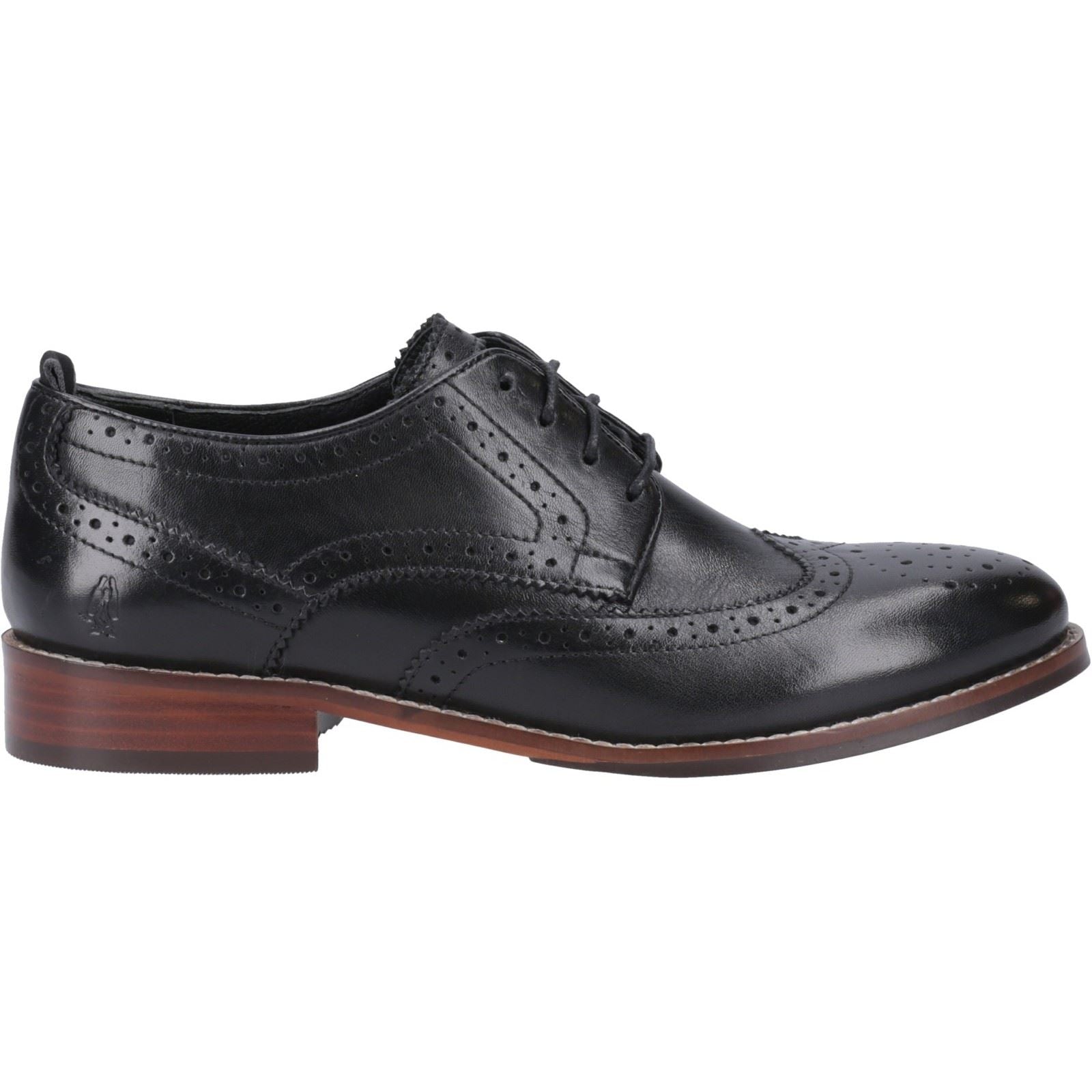 Hush Puppies Natalia Leder Damen Schwarze Brogues Schuhe
