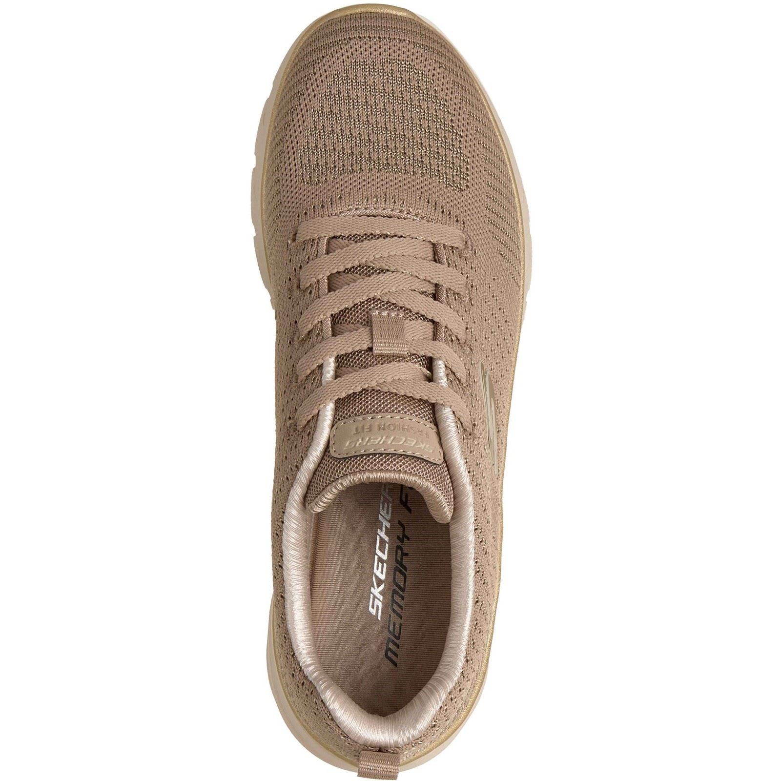 Skechers Fashion Fit 2.0 Polyester Damen Sneaker In Taupe/Gold