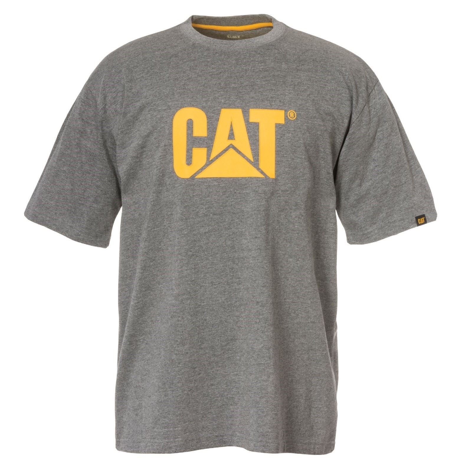 Caterpillar Trademark Logo Baumwoll Kurzarm T-Shirts Für Herren In Grau