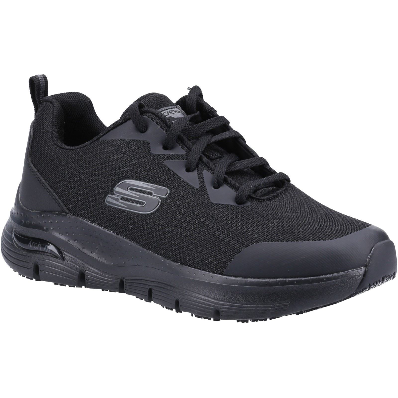 Skechers Workwear Arch Fit Sr Polyester Damen Schwarze Sicherheits-Sneaker