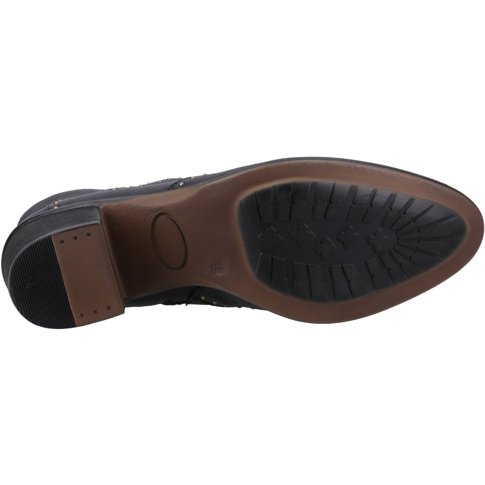 Hush Puppies Waverly Damen Schwarze Farbe Lederstiefel