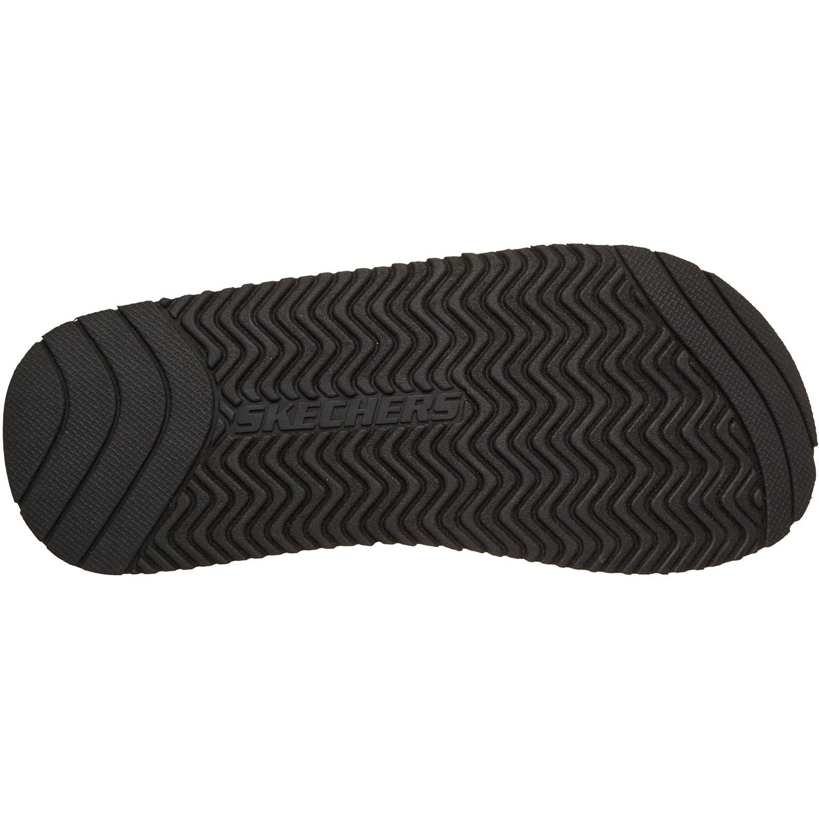 Skechers Quill Textile Herren Schwarze Flip-Flops