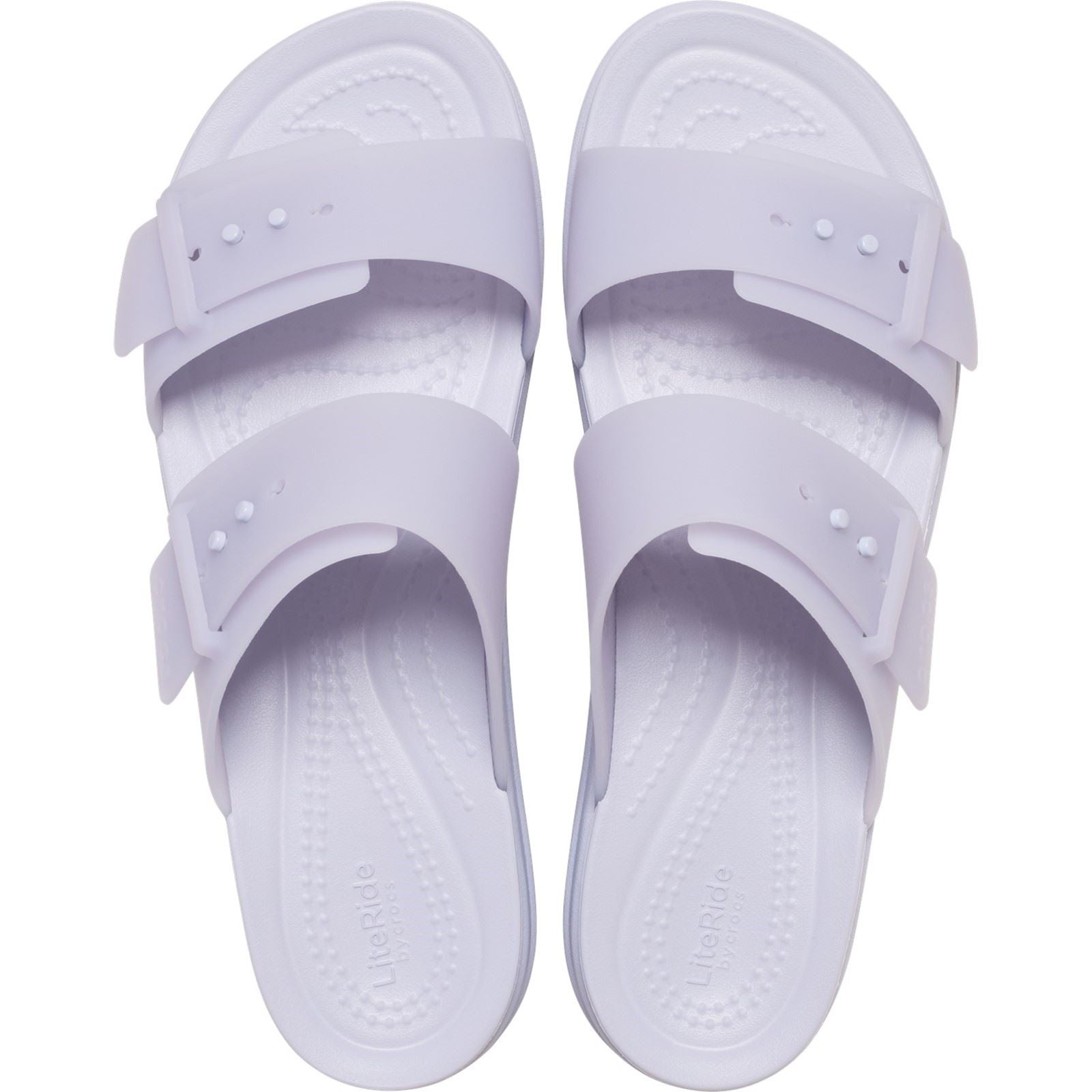 Crocs Brooklyn Buckle Low Wedge Damen Sandalen Lila Mond