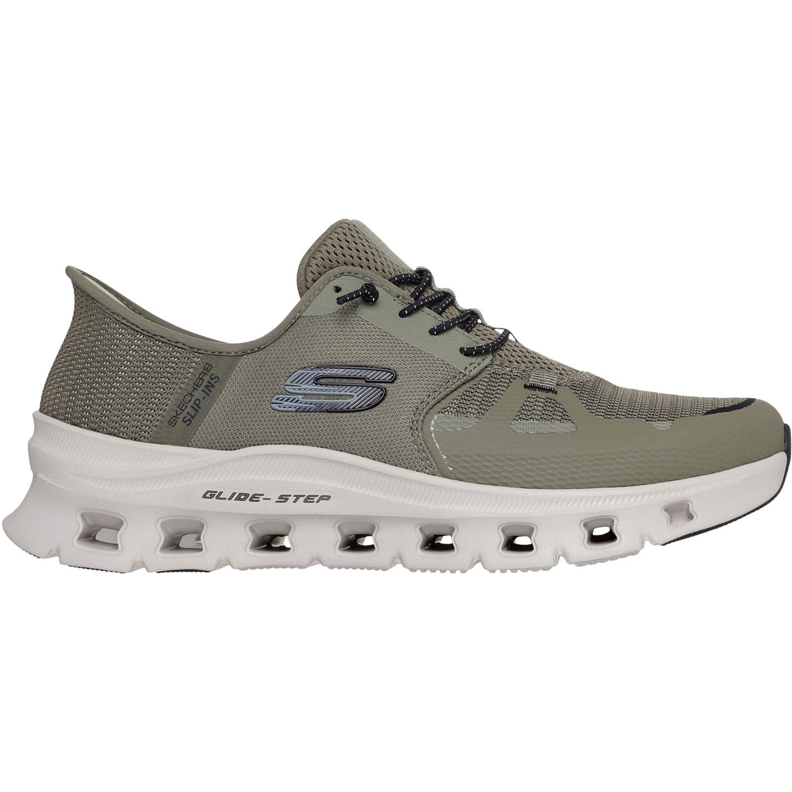 Skechers Glide-Step Pro Textil Herren Sneakers In Olive/Schwarz
