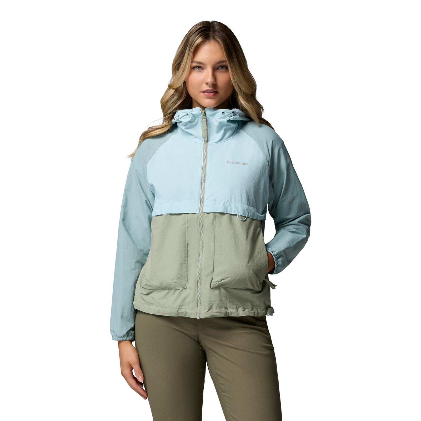 Columbia Spire Valley Damen Grüne Windbreaker-Jacken