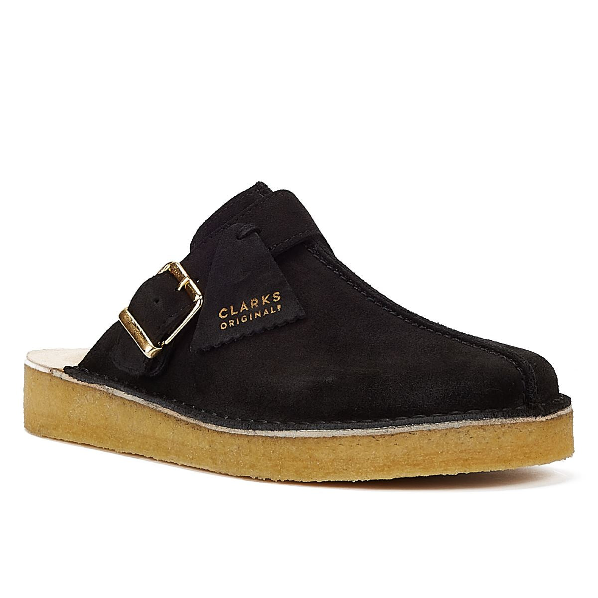 Clarks Trek Mule Wildleder Herren-Sandalen In Schwarz