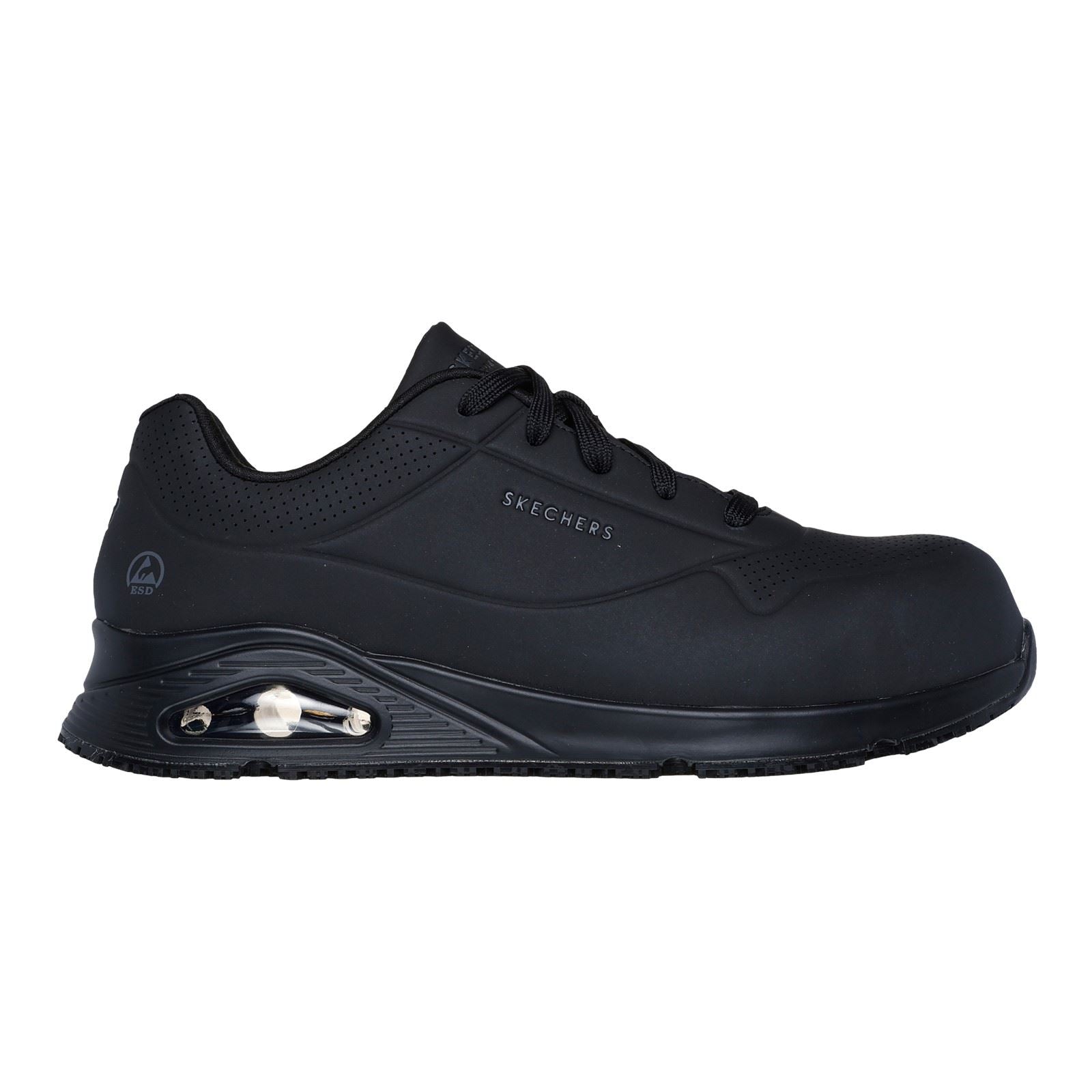 Skechers Workwear Uno SR - Doltin Durabuck Herren Schwarze Farbe Sicherheits Sneaker