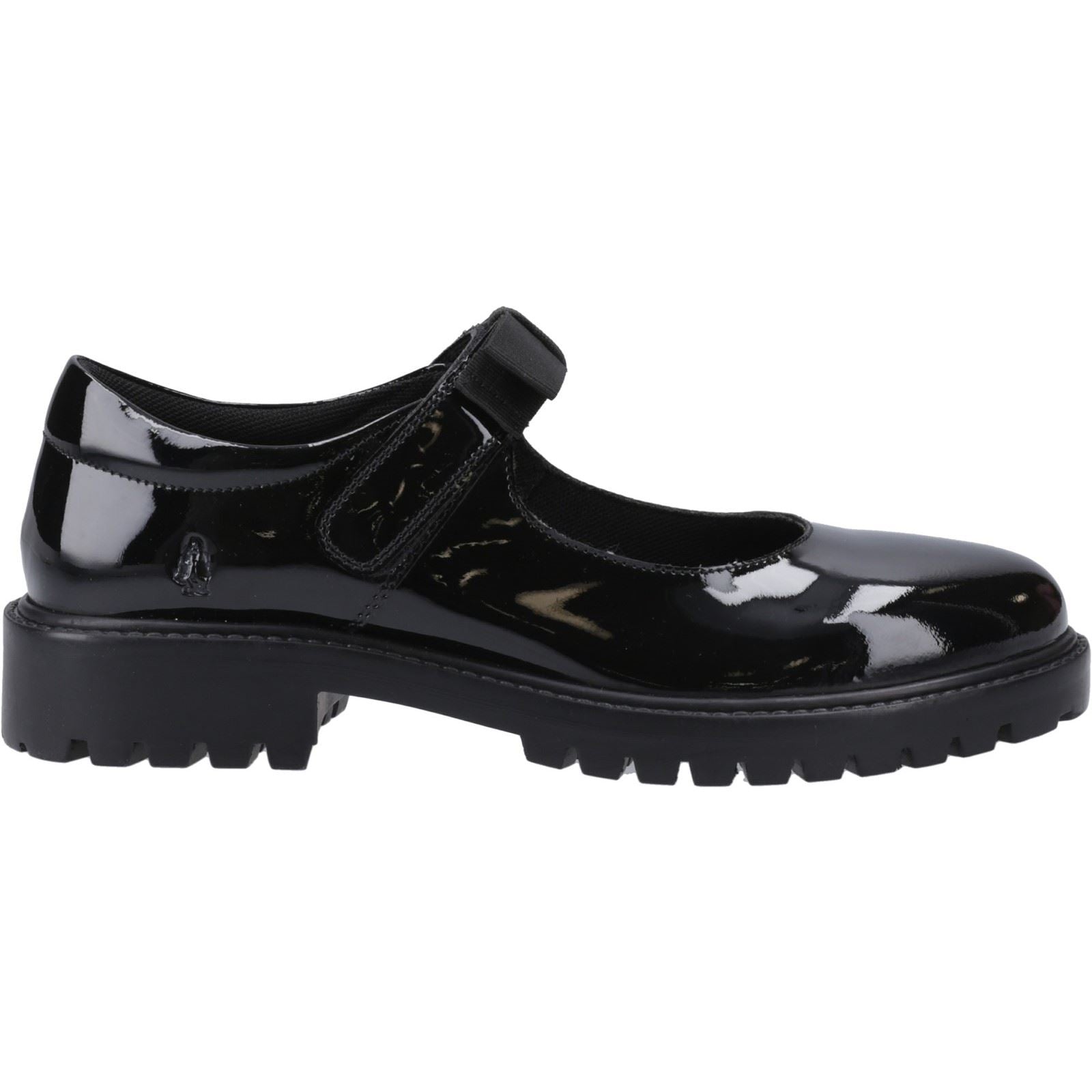 Hush Puppies Astrid Bow Mädchenschuhe Aus Schwarzem Leder