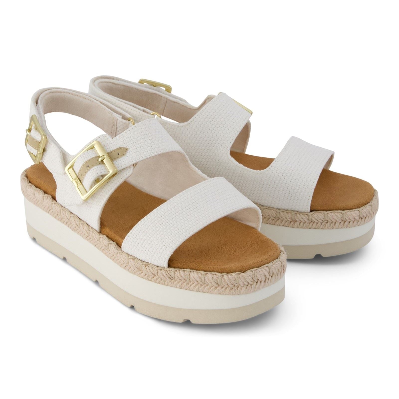 TOMS Giana Textil Damen Weiße Strand Sandalen