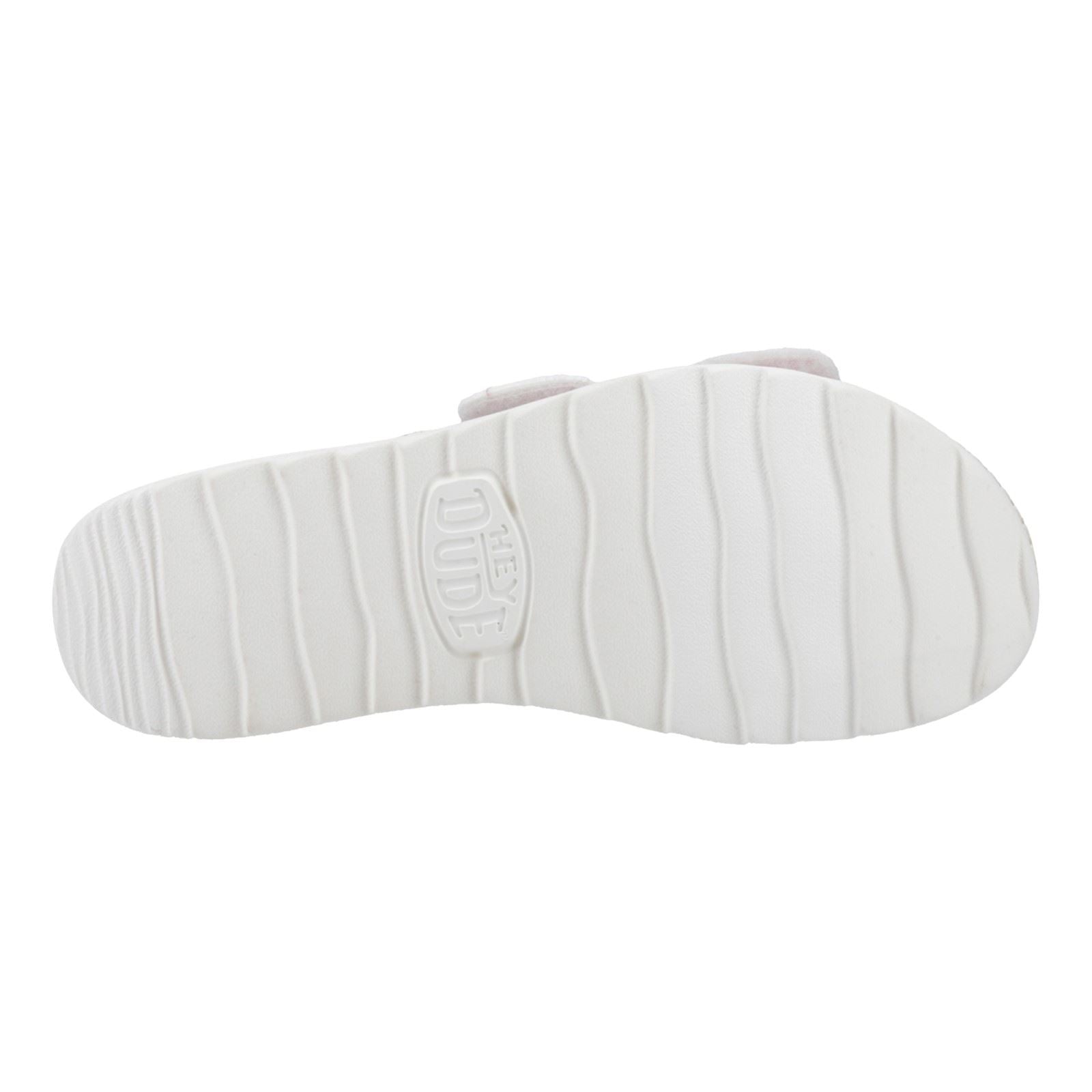 HEYDUDE Delray Slide Eyelet Damen Sandalen Aus Weißer Baumwolle