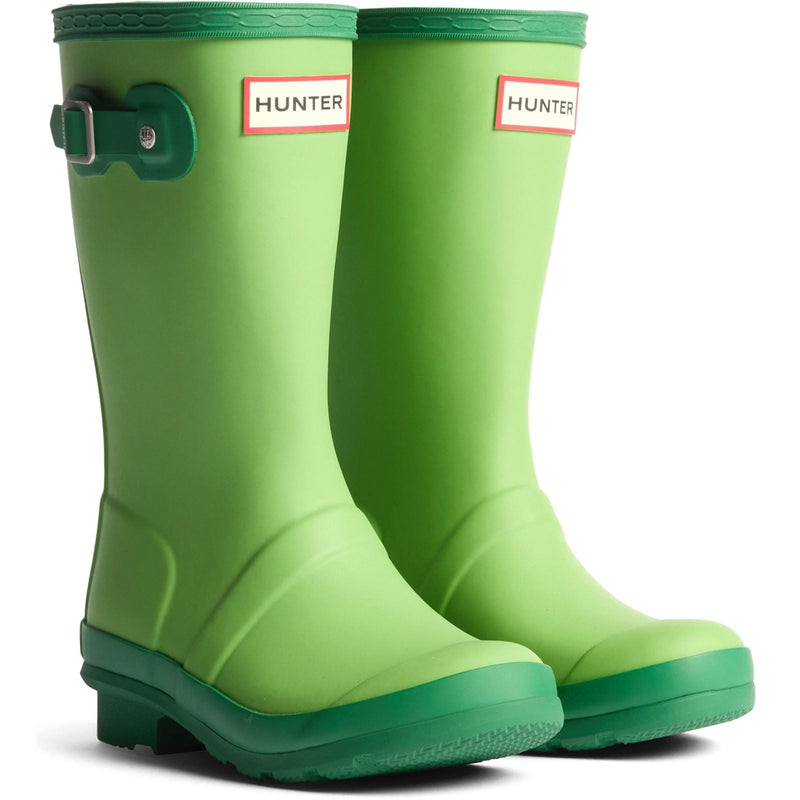 Hunter Junior Originals Gummi Unisex Kinder Meeres-Lattich/Verwirrte Grüne Gummistiefel