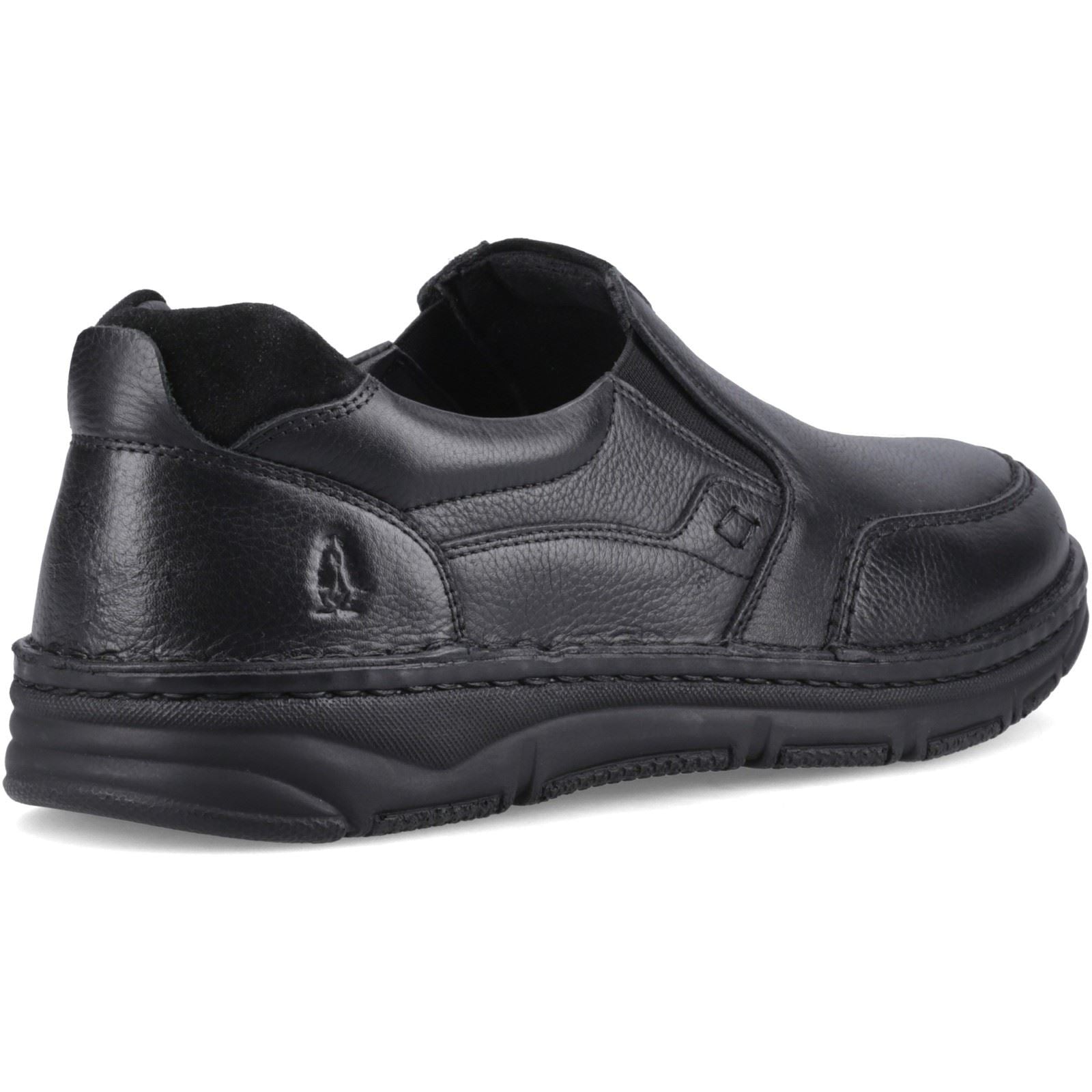Hush Puppies Franco Slip on Leder Herren Schwarze Loafer