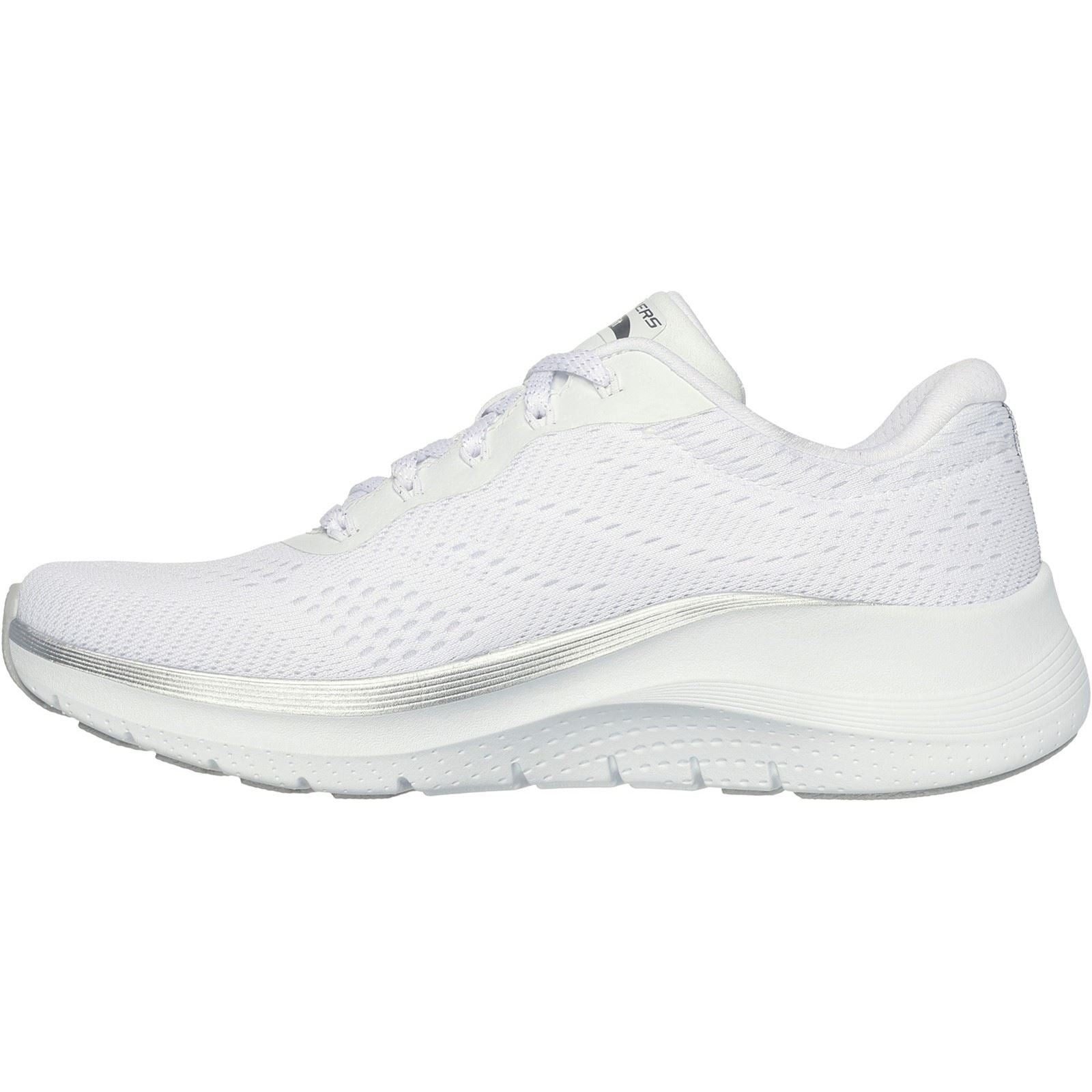 Skechers Arch Fit 2.0 Glow The Distance Textil Damen Sneaker In Weiß/Silber