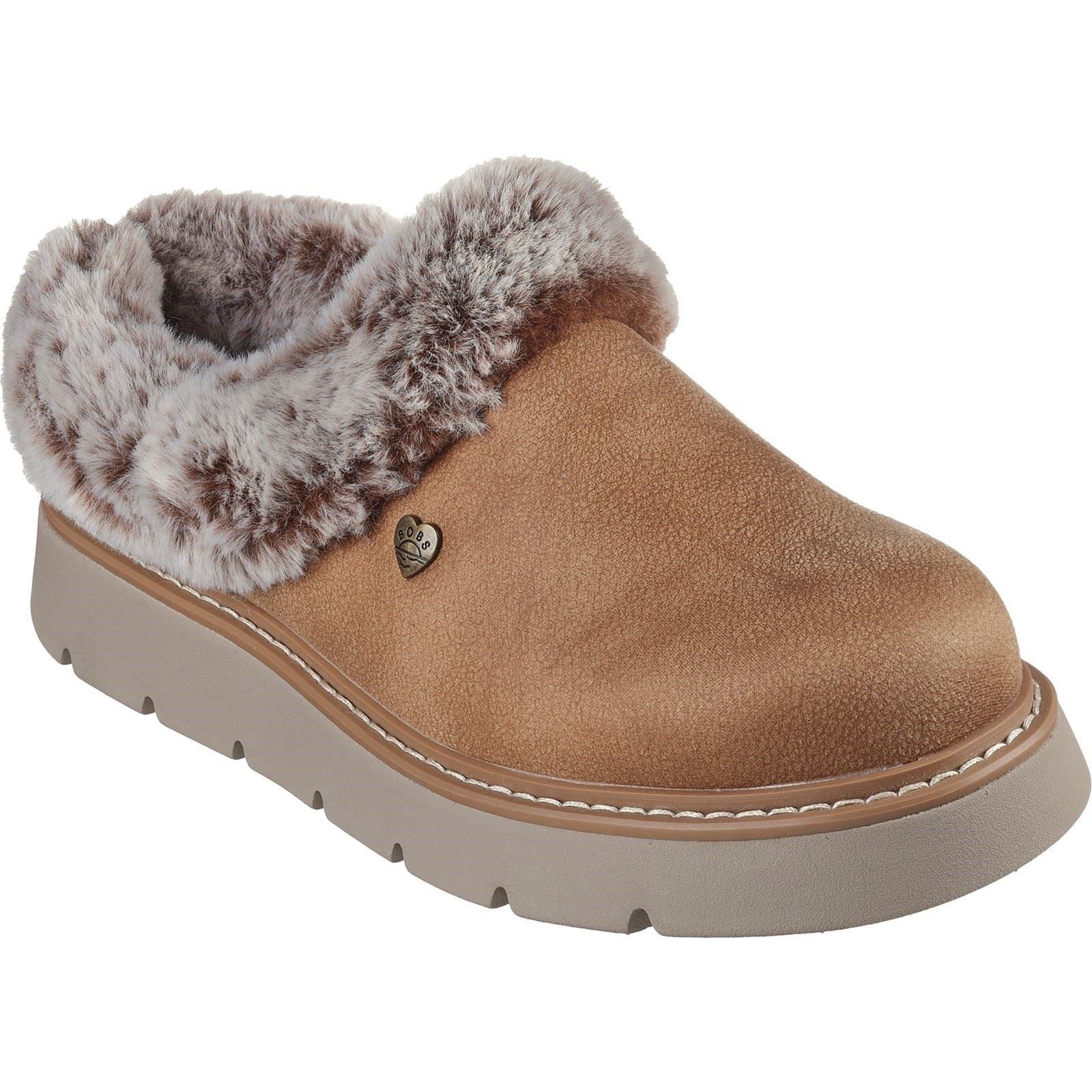 Skechers Keepsakes Lite Cozy Blend Textile Damen Hausschuhe In Kastanienbraun