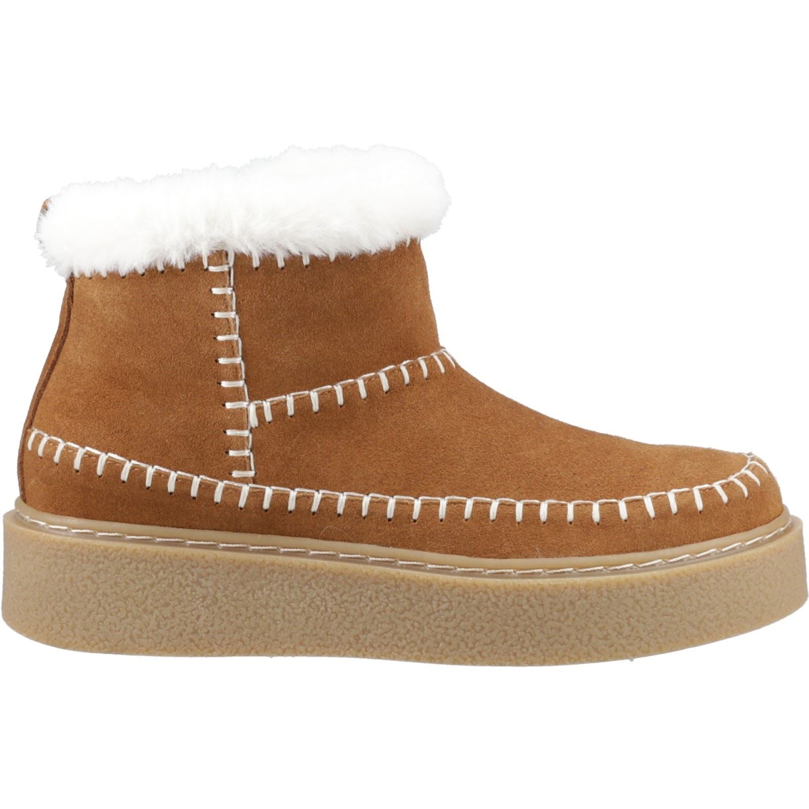 Hush Puppies Brielle Damen Winterstiefeletten aus Veloursleder in Tan