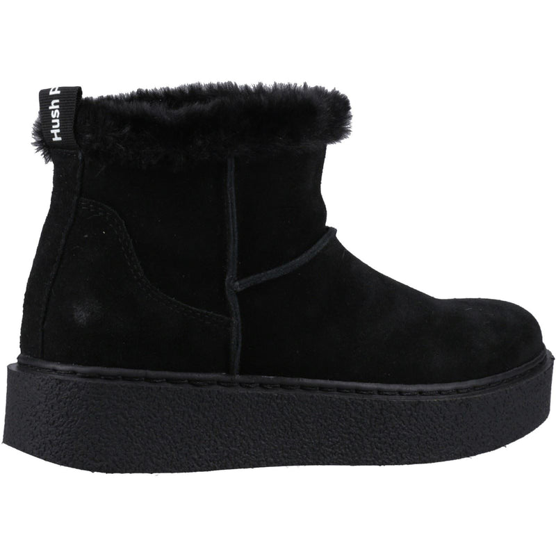 Hush Puppies Becca Damen Wildleder Winterstiefeletten in Schwarz