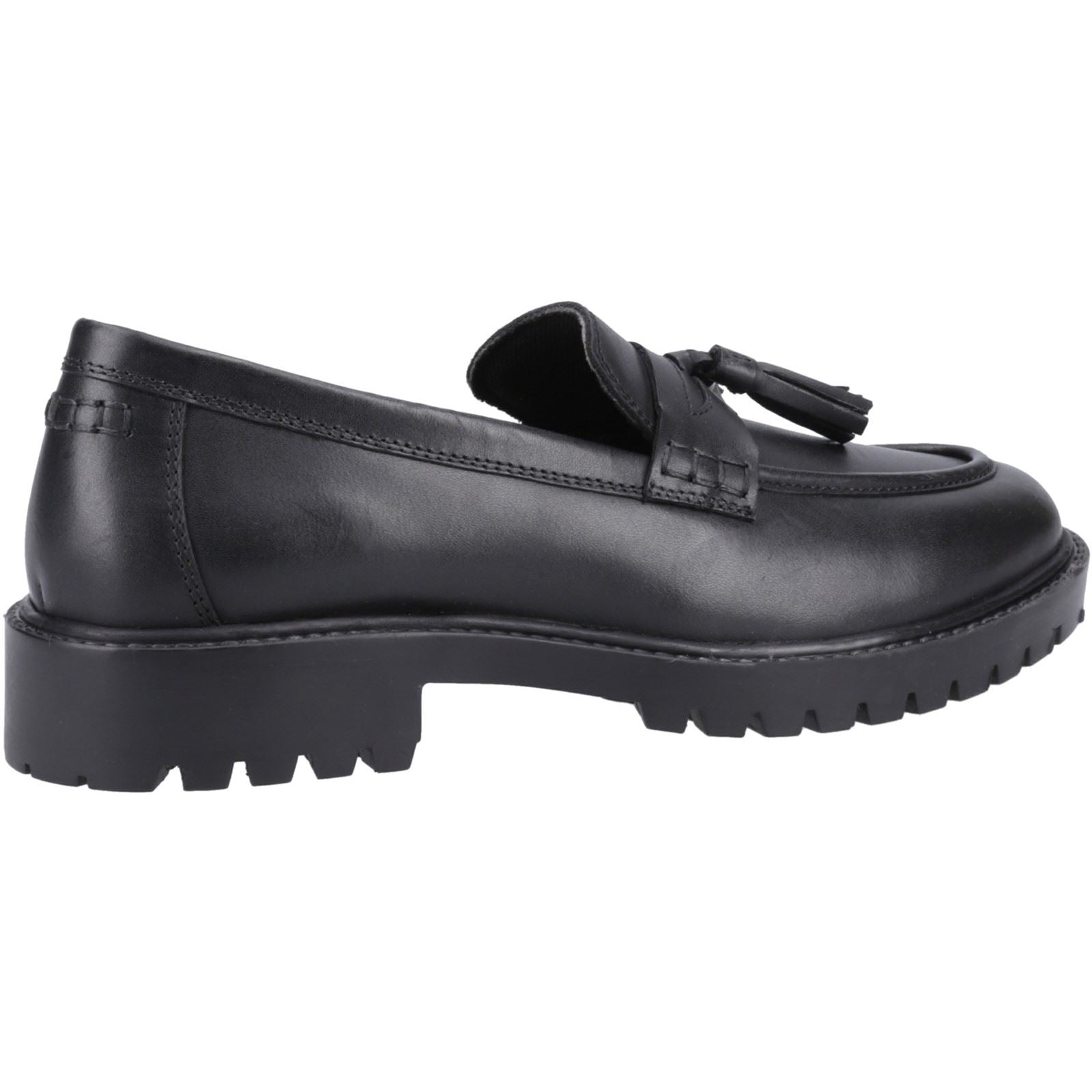 Hush Puppies Abigail Senior Mädchenschwarze Slipper Aus Leder