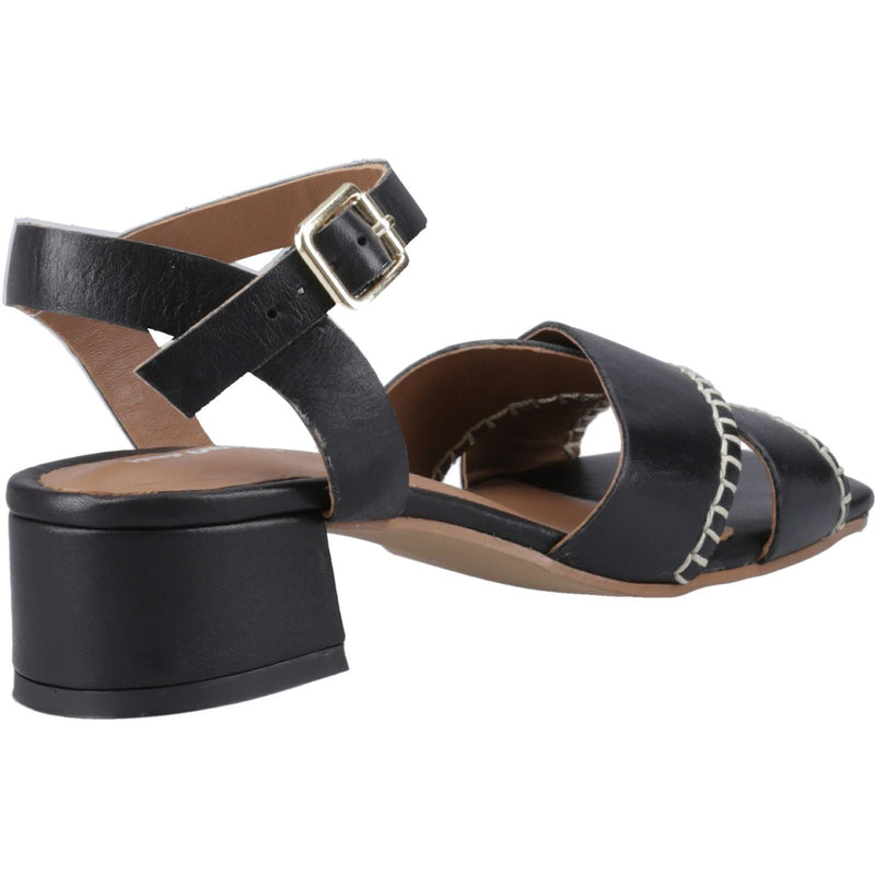 Hush Puppies Lyla Heeled Damen Sandalen Aus Schwarzem Leder