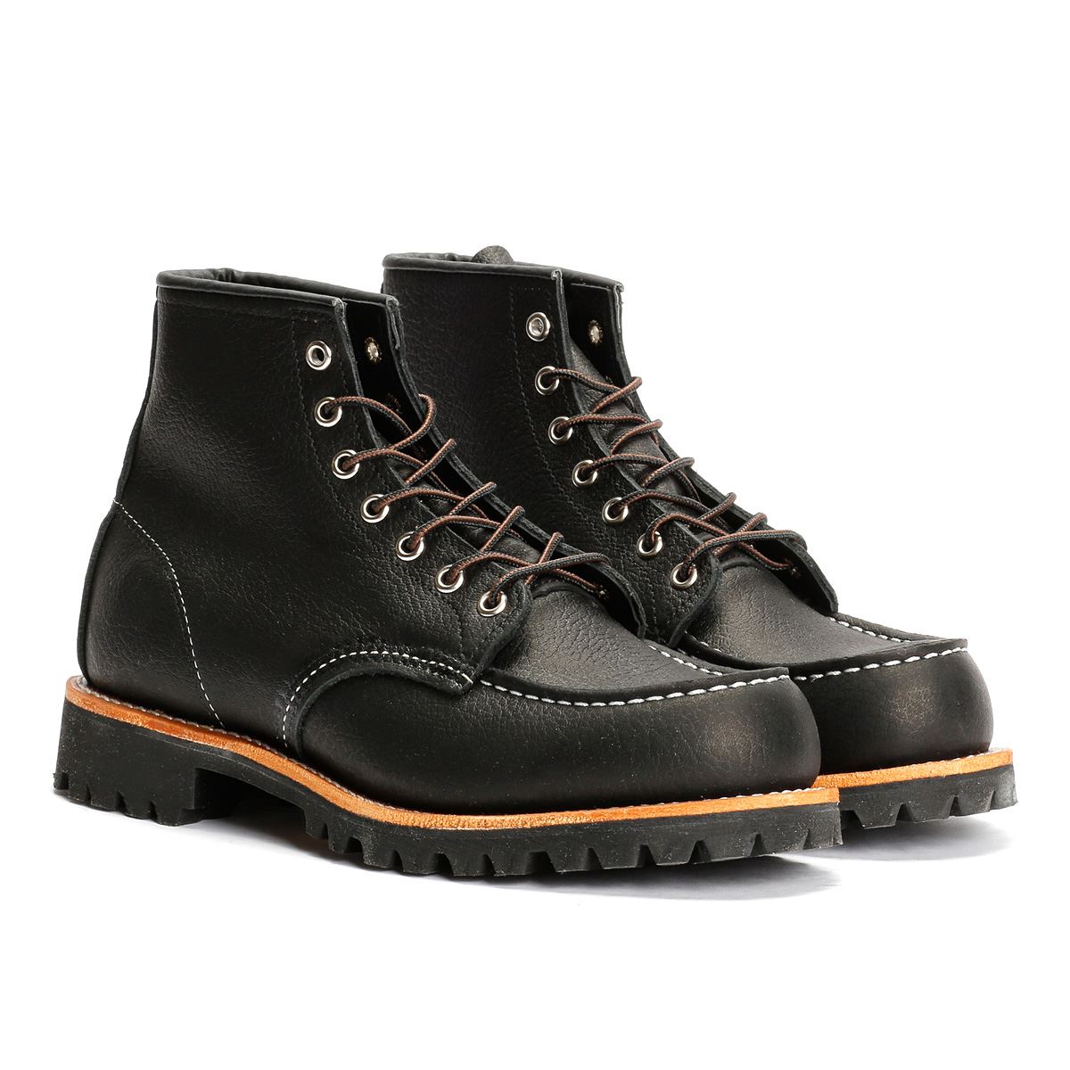 Red Wing 2949 Roughneck 6" Moc Toe Leder Herren Schwarze Stiefel