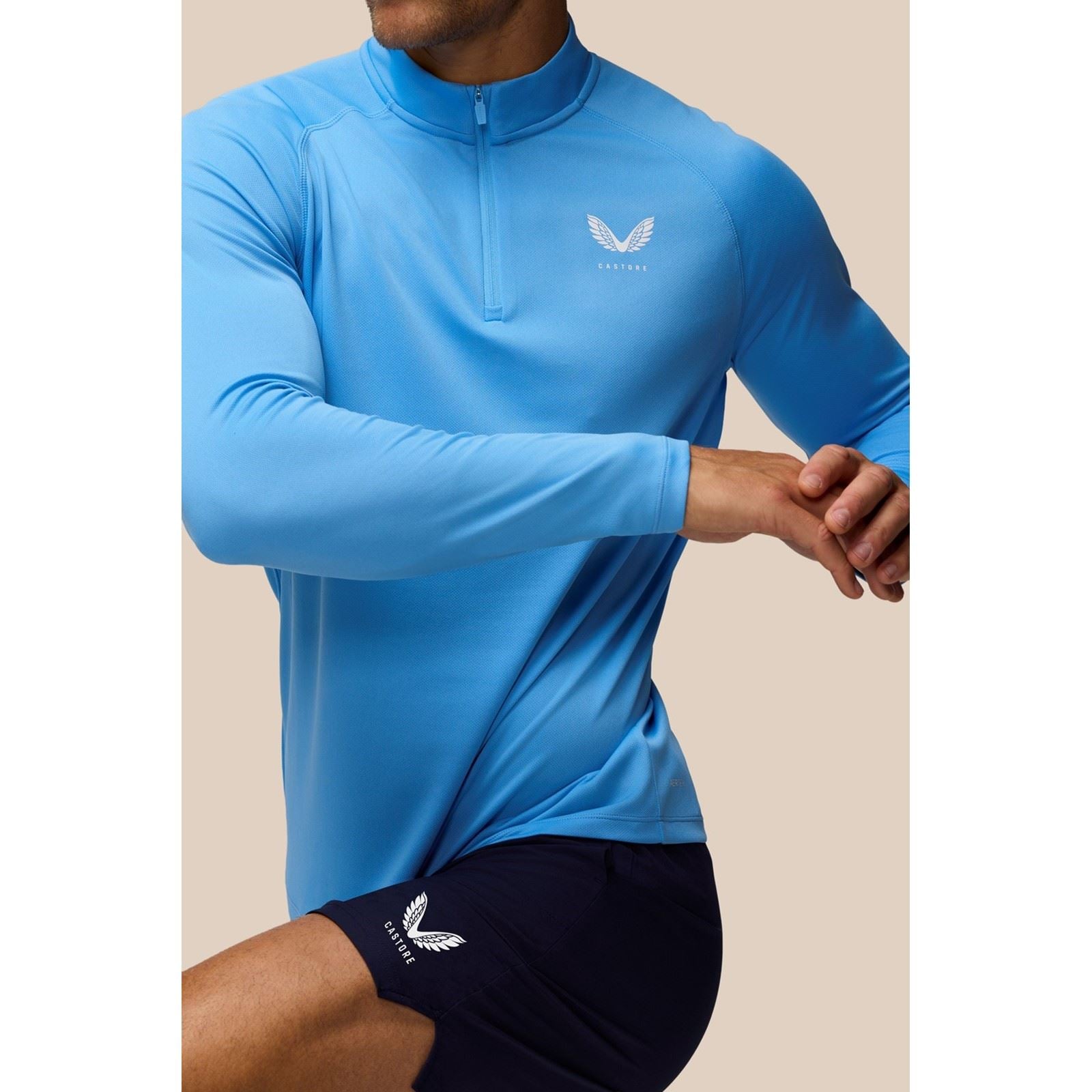 Castore Adapt Training 1/4 Zip Top Polyester Herren Grünes Activewear T-Shirts