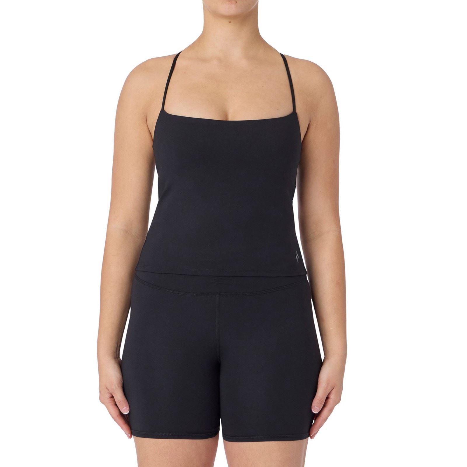 Skechers Goflex Slim Strappy Tank Polyester Damen Schwarze Sportbekleidungs-Tanktops