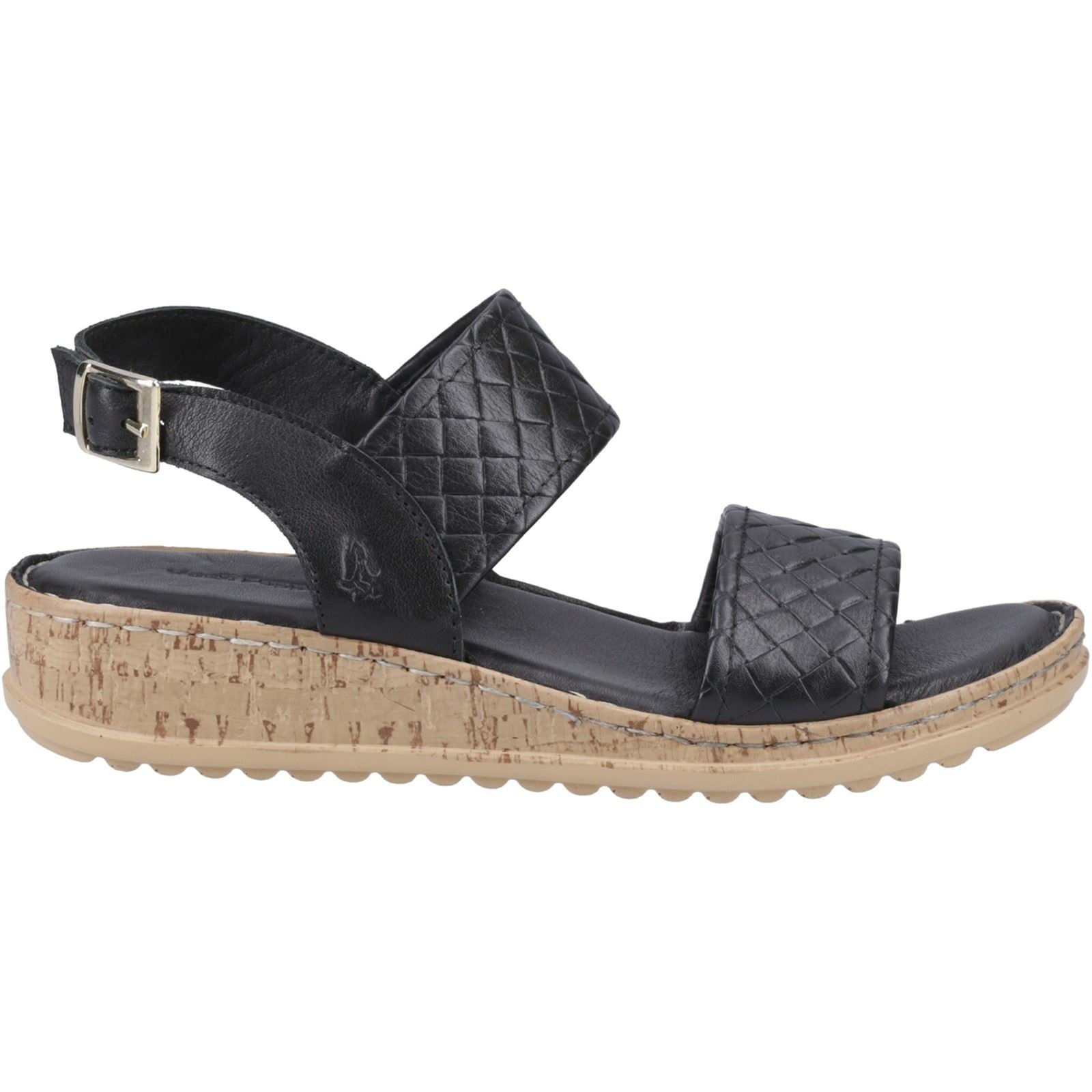 Hush Puppies Ebony Wide Fit Damen Sandalen Aus Schwarzem Leder