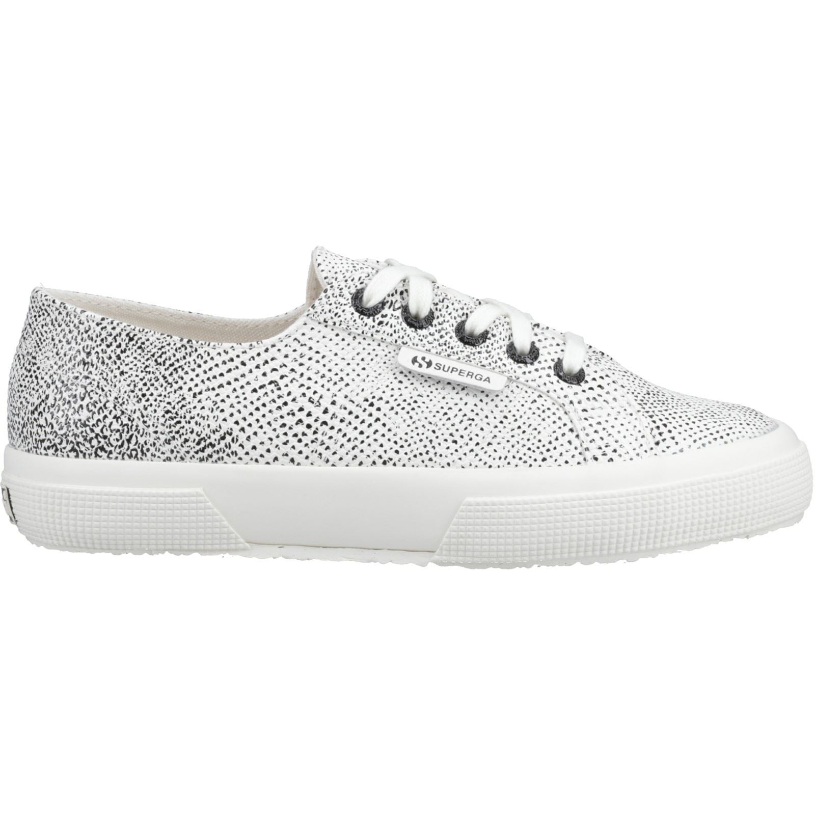 Superga 2730 Micro Faux Snake Damen-Sneaker Aus Kunstleder In Weiß Avorio/Schwarz Schlangenmuster