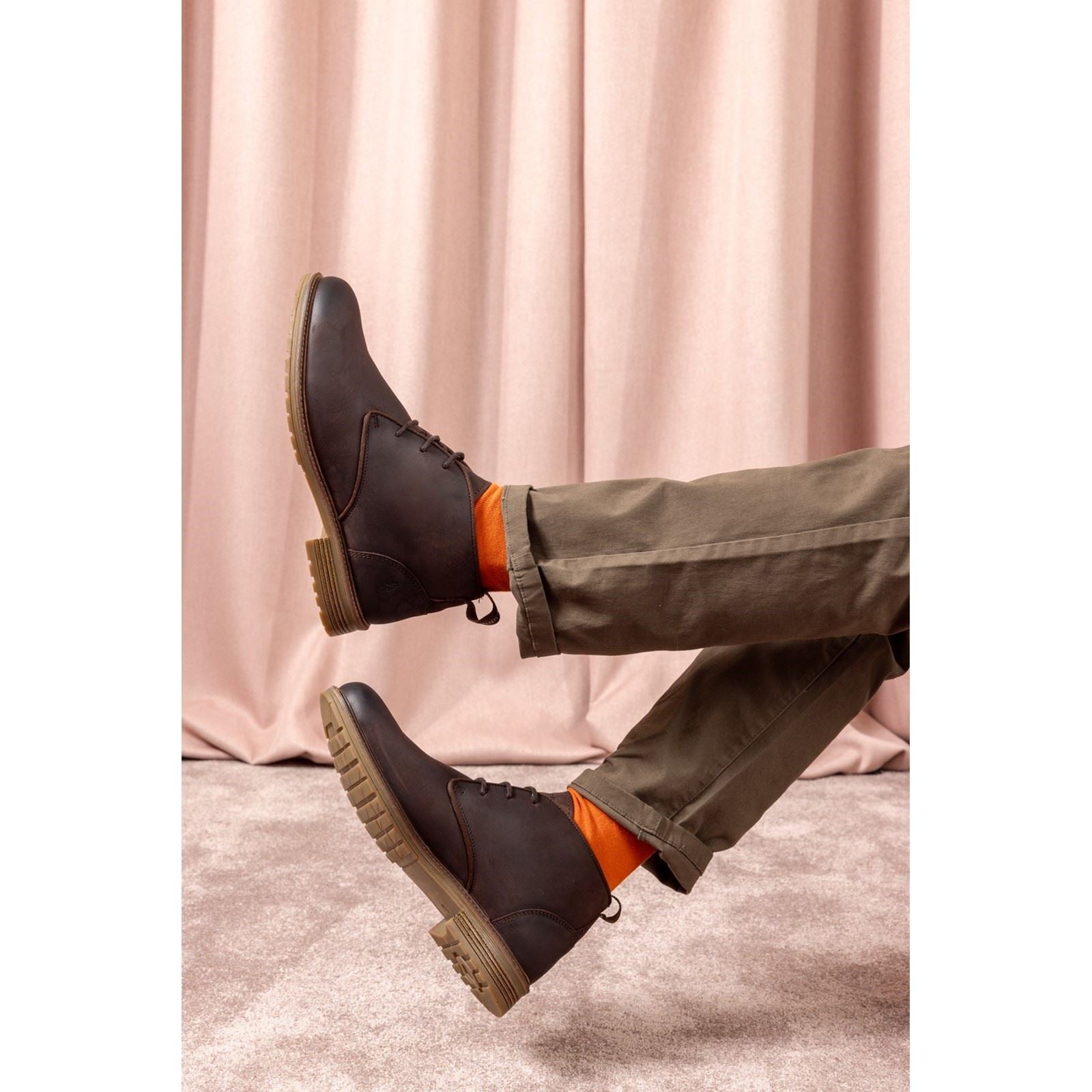 Hush Puppies Ricky Herren Leder Stiefeletten in Braun