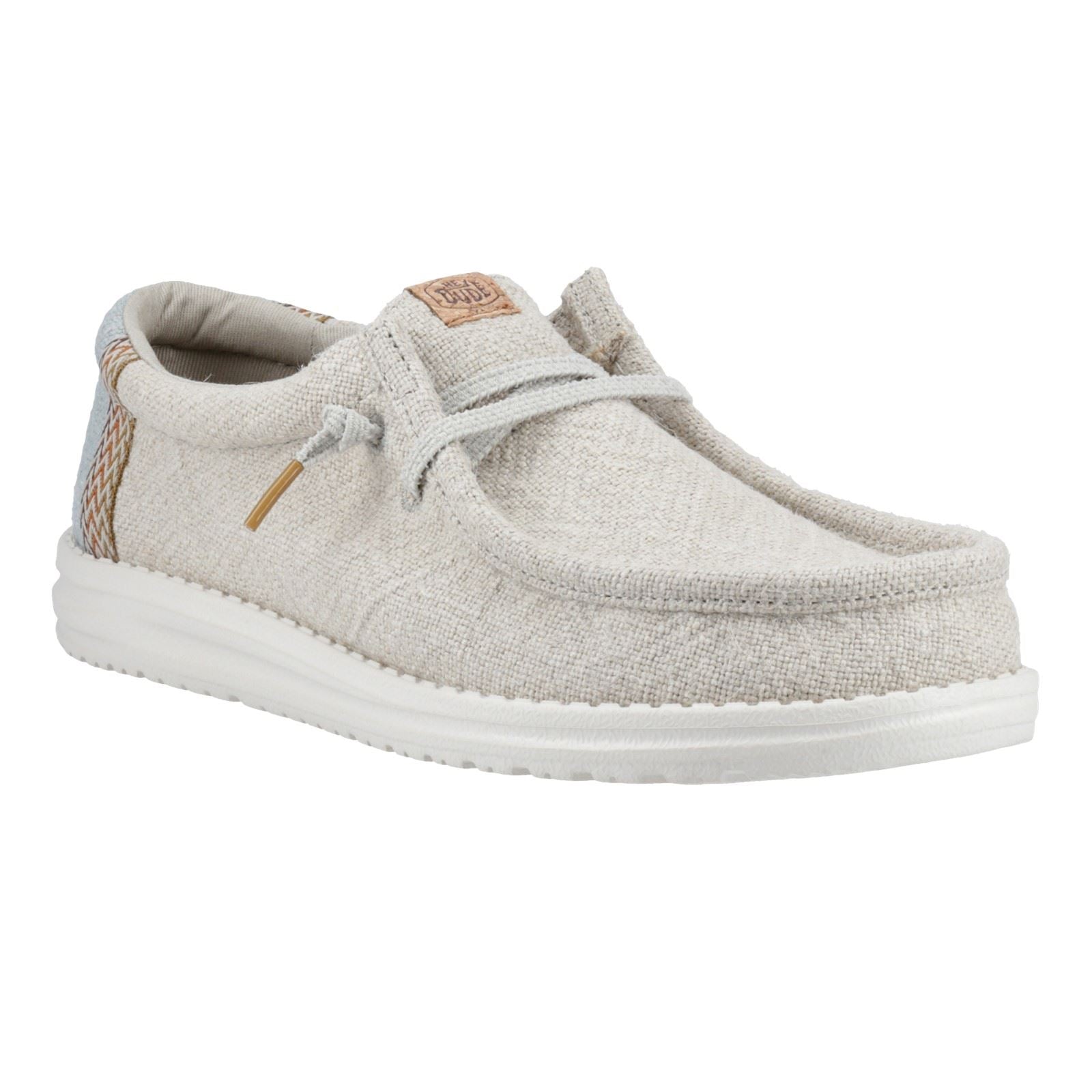 HEYDUDE Wally Jute Herren Mokassins Schuhe Aus Jute In Steingrau/Eisberggrün