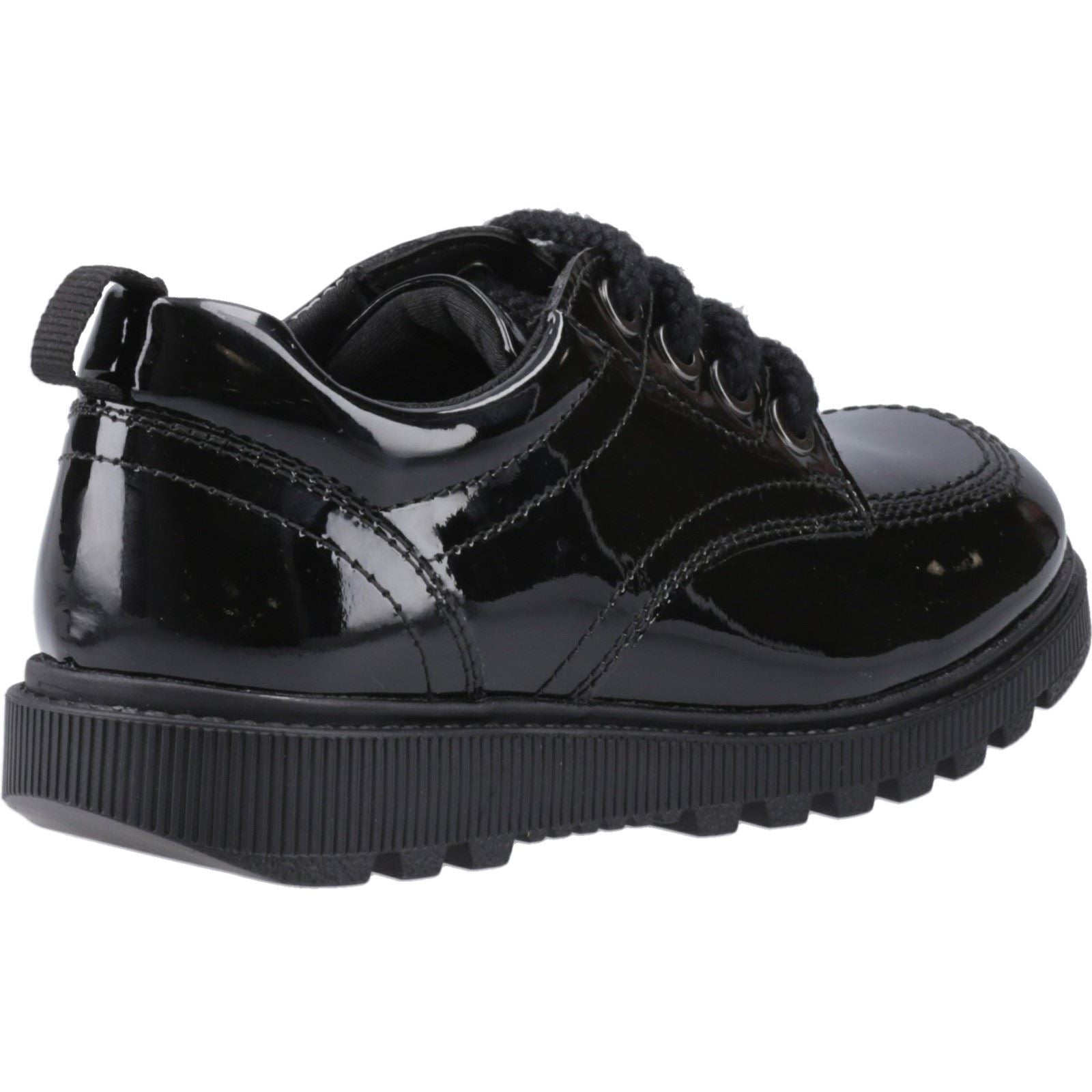 Hush Puppies Keeley Mädchenschuhe Aus Schwarzem Leder Mit Schnürung