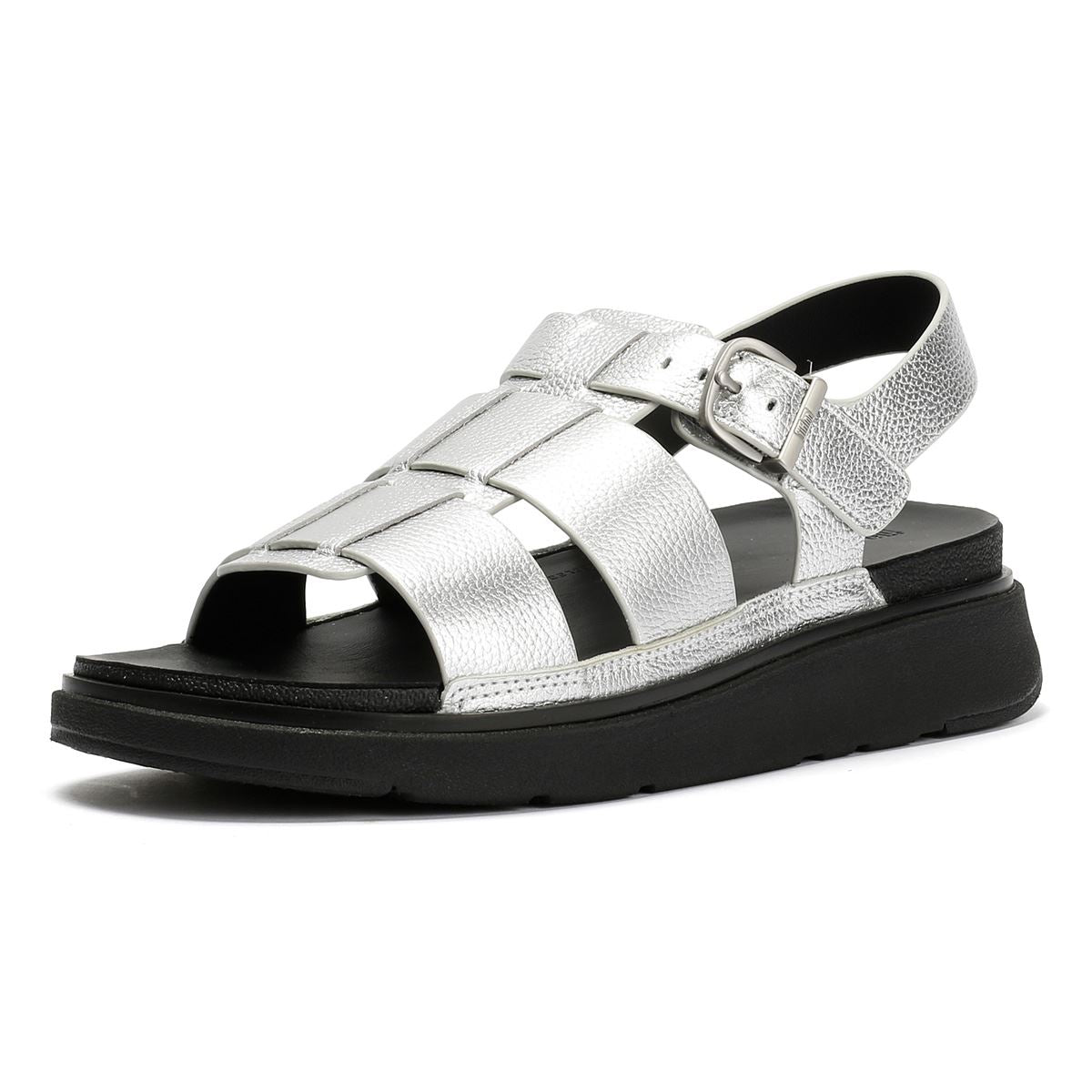 FitFlop GEN-FF Fisherman Leder Damen Silber Sandalen