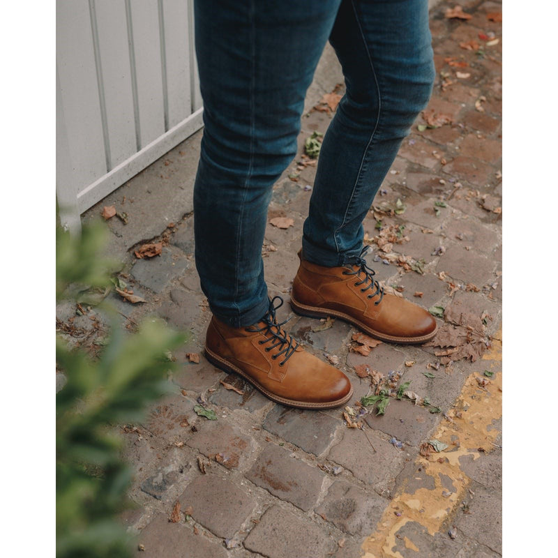 Hush Puppies Joel Leder Herren Kamel Stiefel