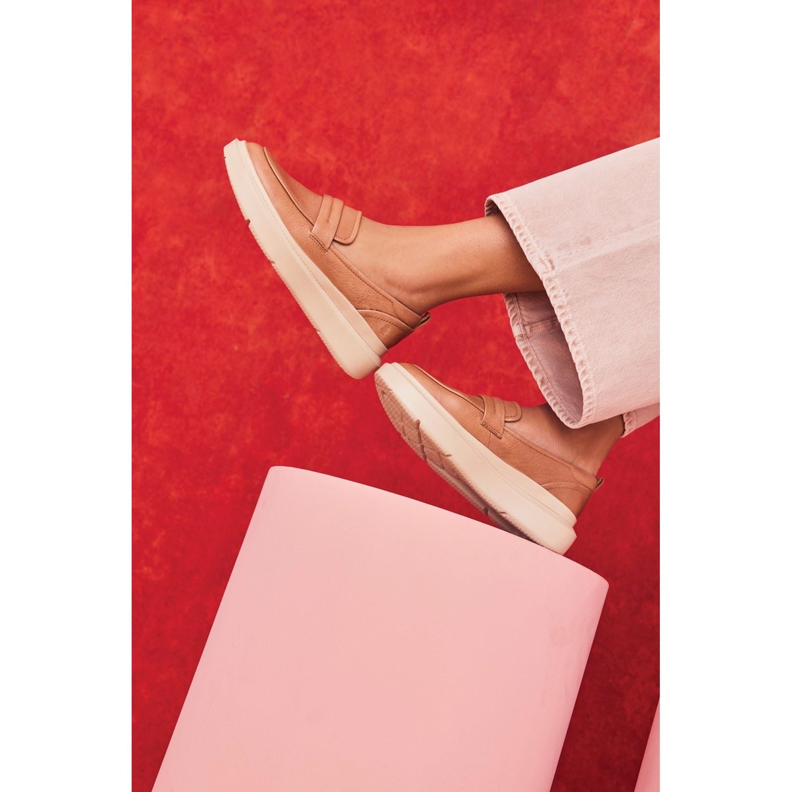 Hush Puppies Joy Penny Leder Damen Tan Loafers