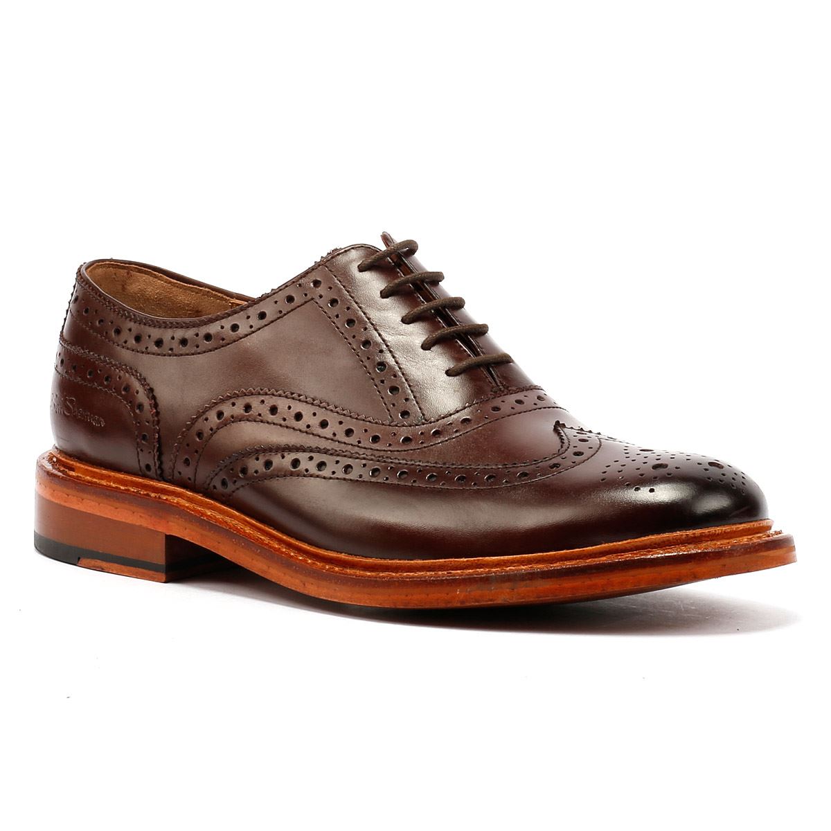 Ben Sherman Sugarman Brogue Leder Herren Braune Schnürschuhe