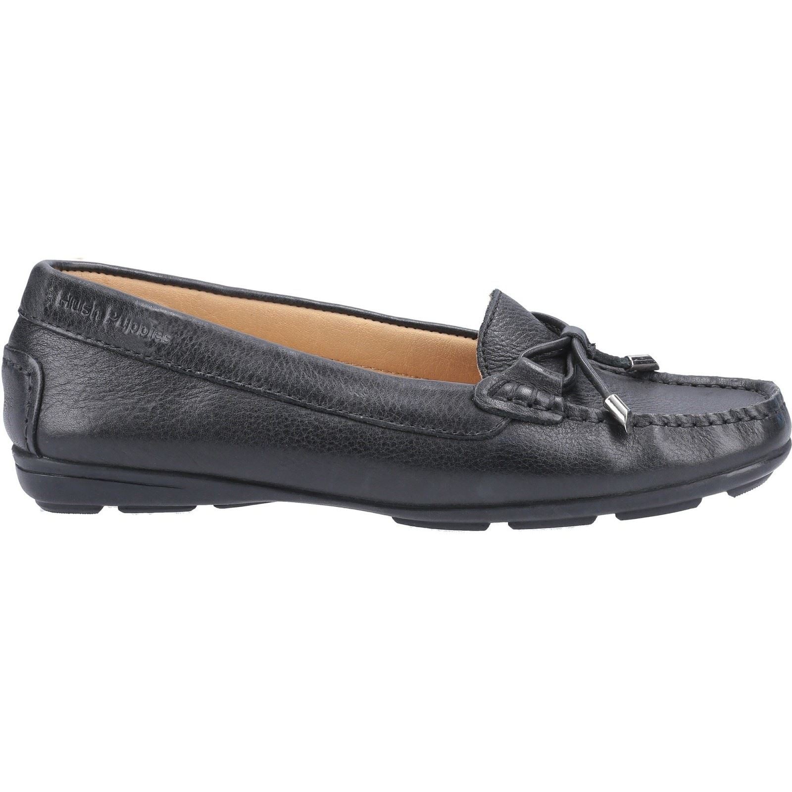 Hush Puppies Maggie Damen-Schwarze Farbe-Lederloafer