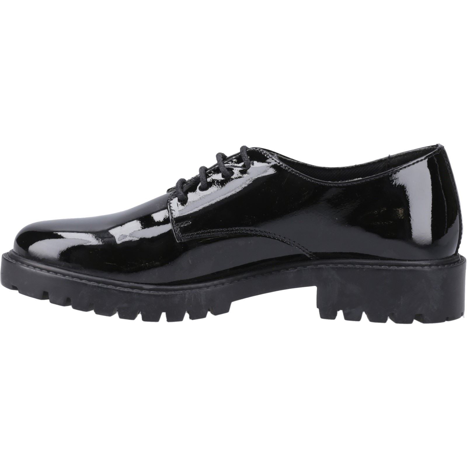 Hush Puppies Aubrey Mädchenschwarze Derby Schuhe Aus Leder