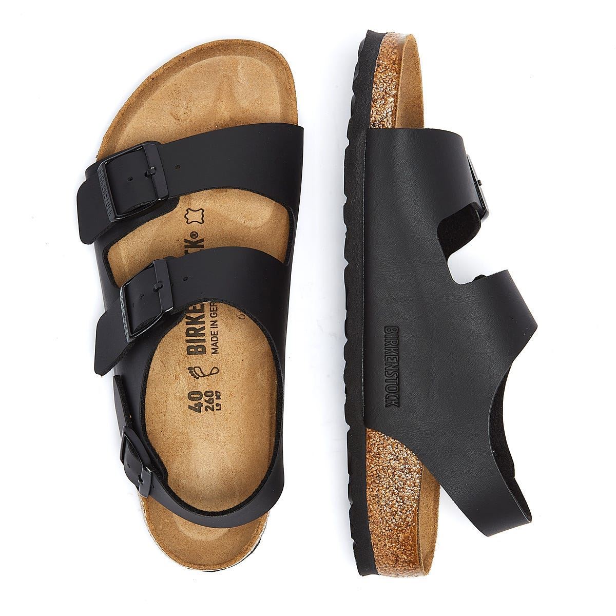 Birkenstock Milano Birko Flor Schwarze Sandalen