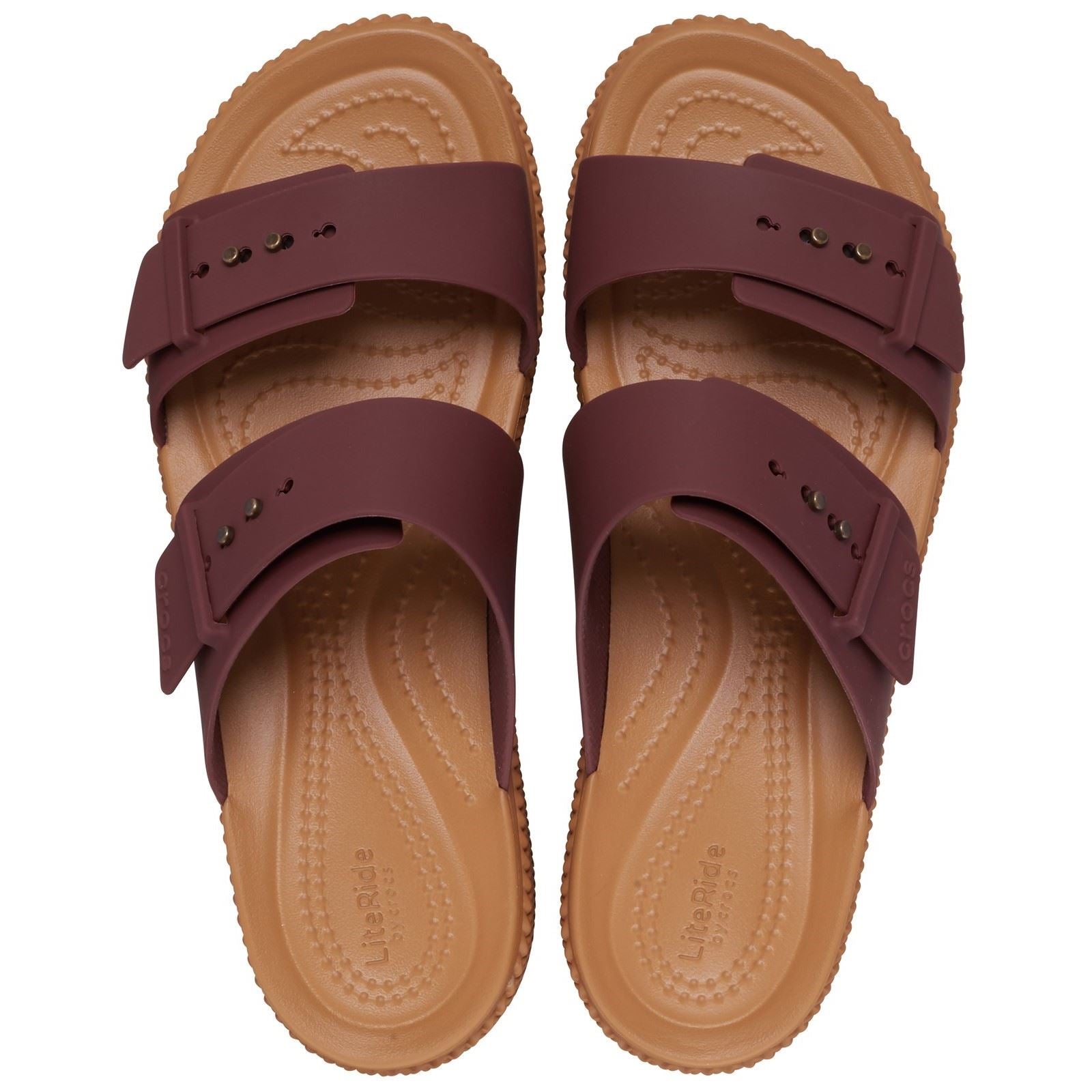 Crocs Brookly Buckle Low Damen Sandalen Aus Thermoplastischem Material In Dunkel Ton