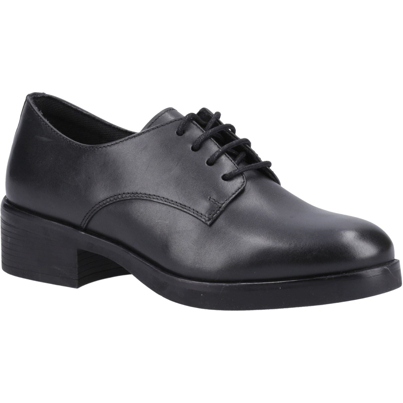 Hush Puppies Anastasia Senior Mädchenschuhe Aus Schwarzem Leder Mit Schnürung