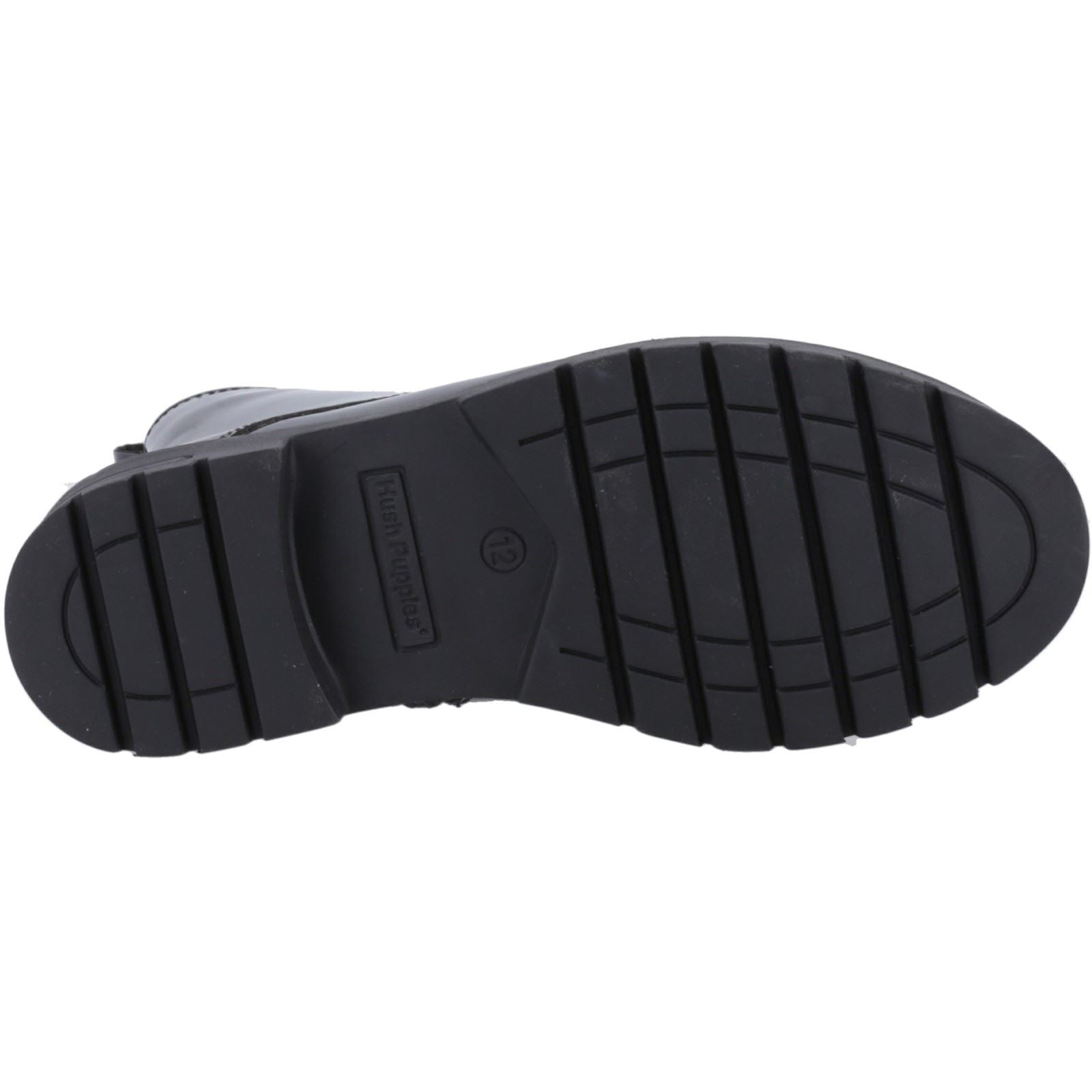 Hush Puppies Lauren Patent Senior Mädchen Schwarze Farbe Lederstiefel