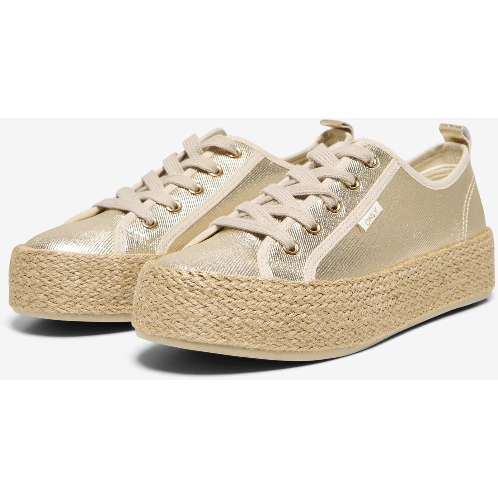 ONLY IDA 1 Damen Turnschuhe Aus Goldener Baumwolle